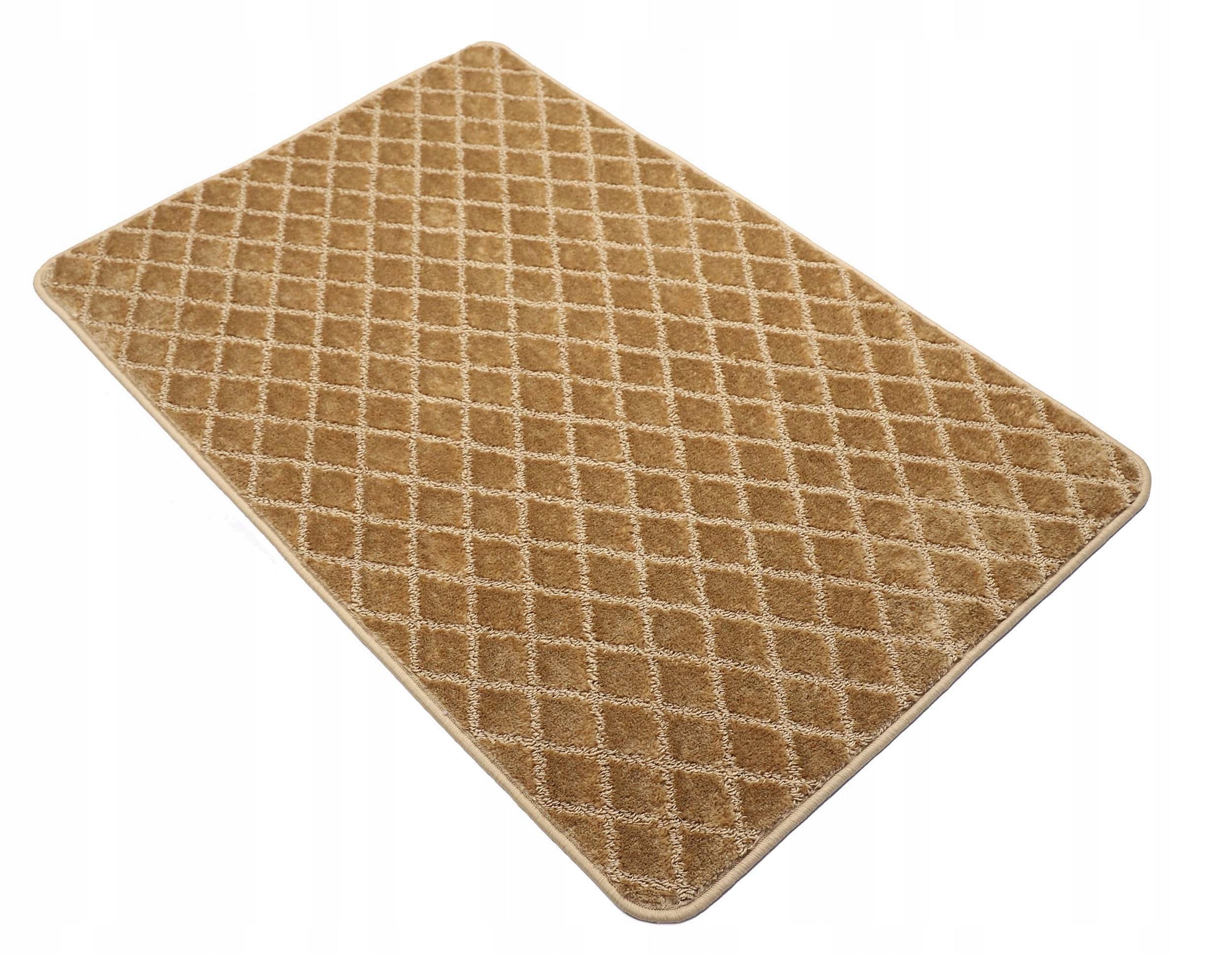 BATHROOM RUG NON-SLIP LARGE ELEGANT 3D BEIGE GOLD 100X150 cm Brand ELSIMONE CARPET