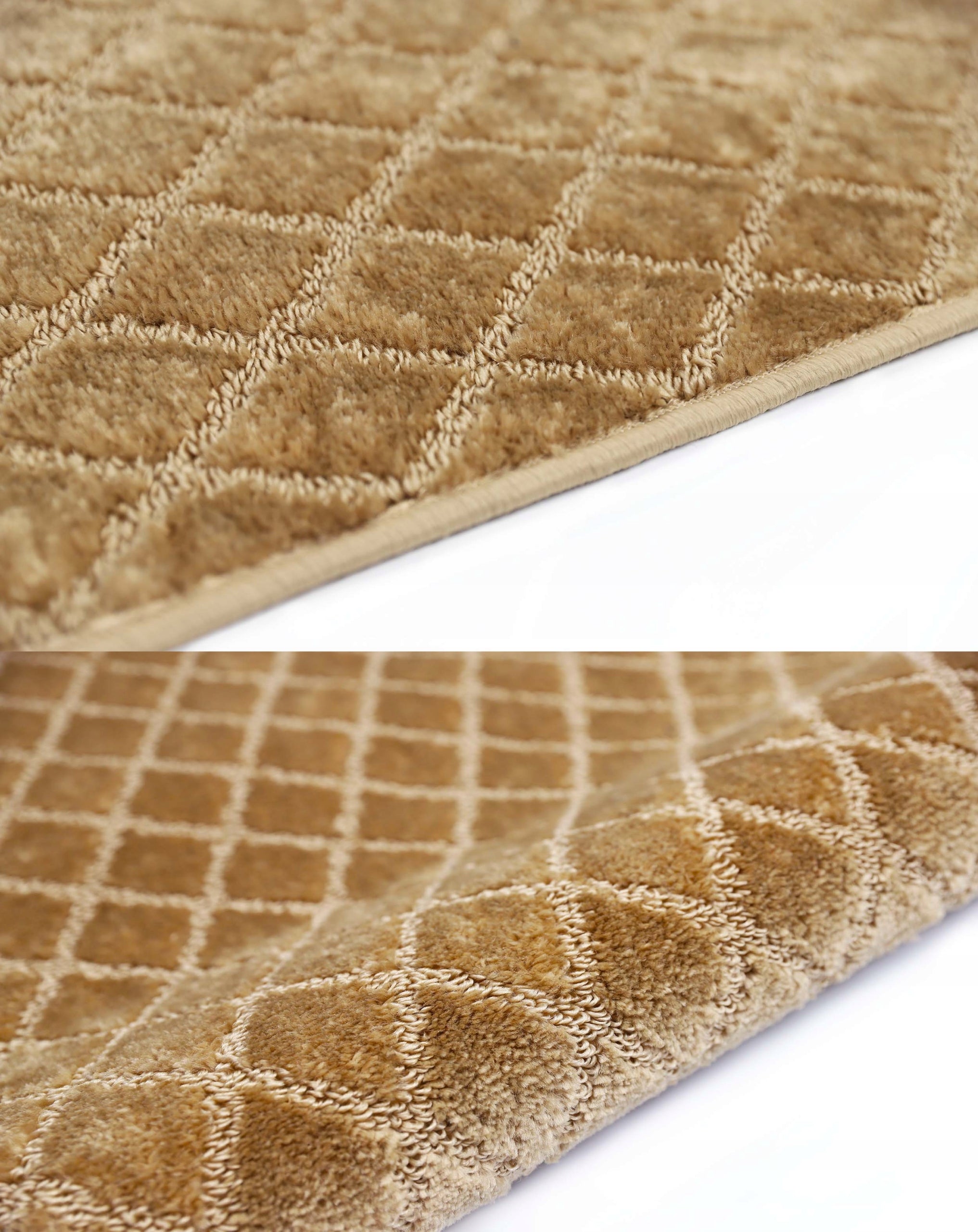 BATHROOM RUG NON-SLIP LARGE ELEGANT 3D BEIGE GOLD 100X150 cm Product width 100 cm