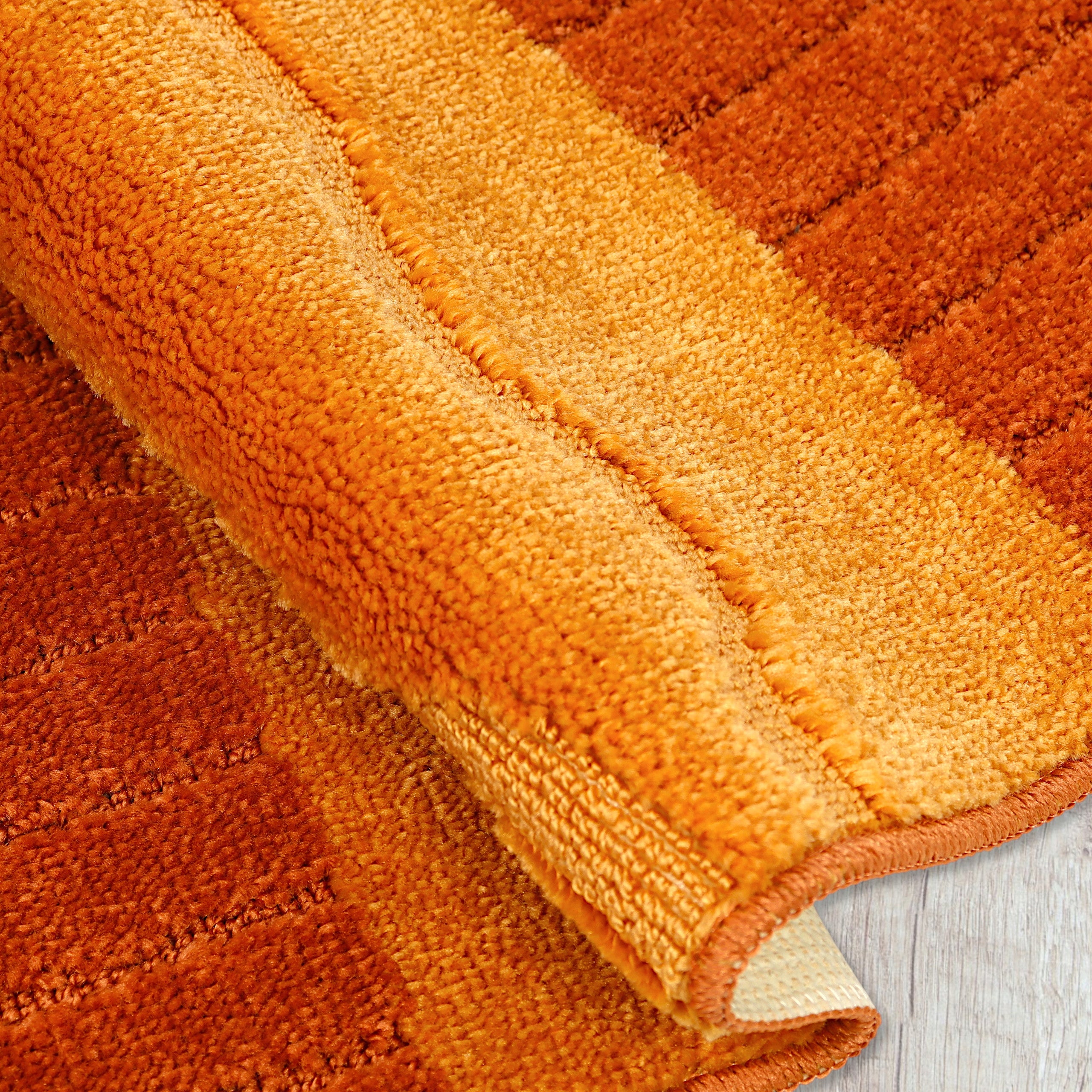 BATHROOM RUG NON-SLIP LARGE SET OF 2 PCS 50X80 ORANGE 3D Product width 50 cm