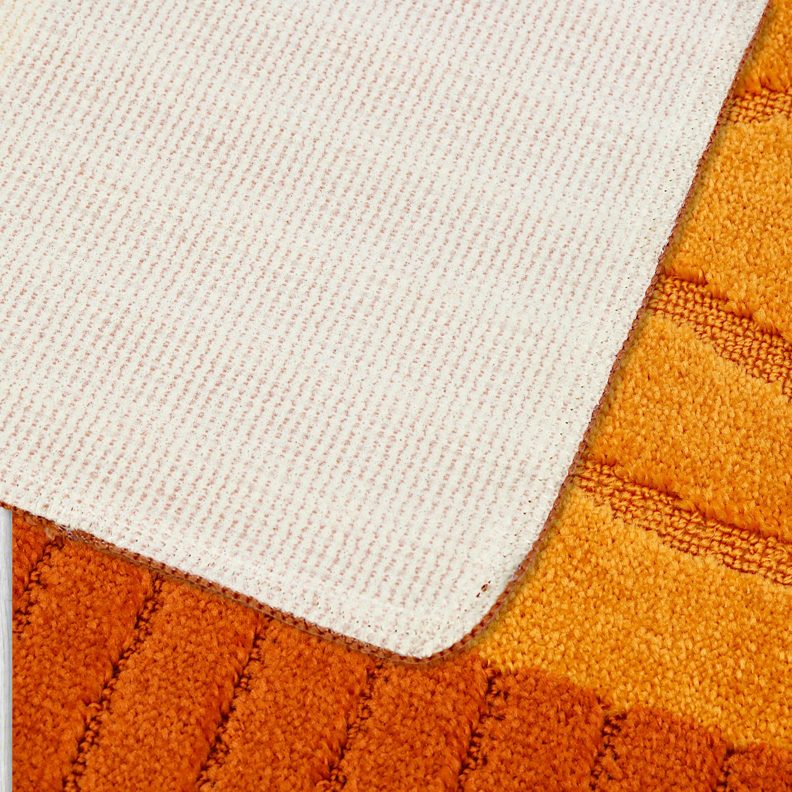 BATHROOM RUG NON-SLIP LARGE SET OF 2 PCS 50X80 ORANGE 3D Shape rectangle