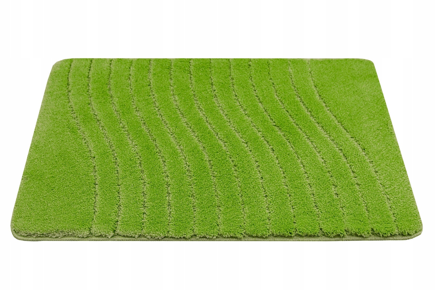 BATHROOM RUG NON-SLIP LIGHT GREEN IN WAVES MAT SARA 50x80 cm Product width 50 cm