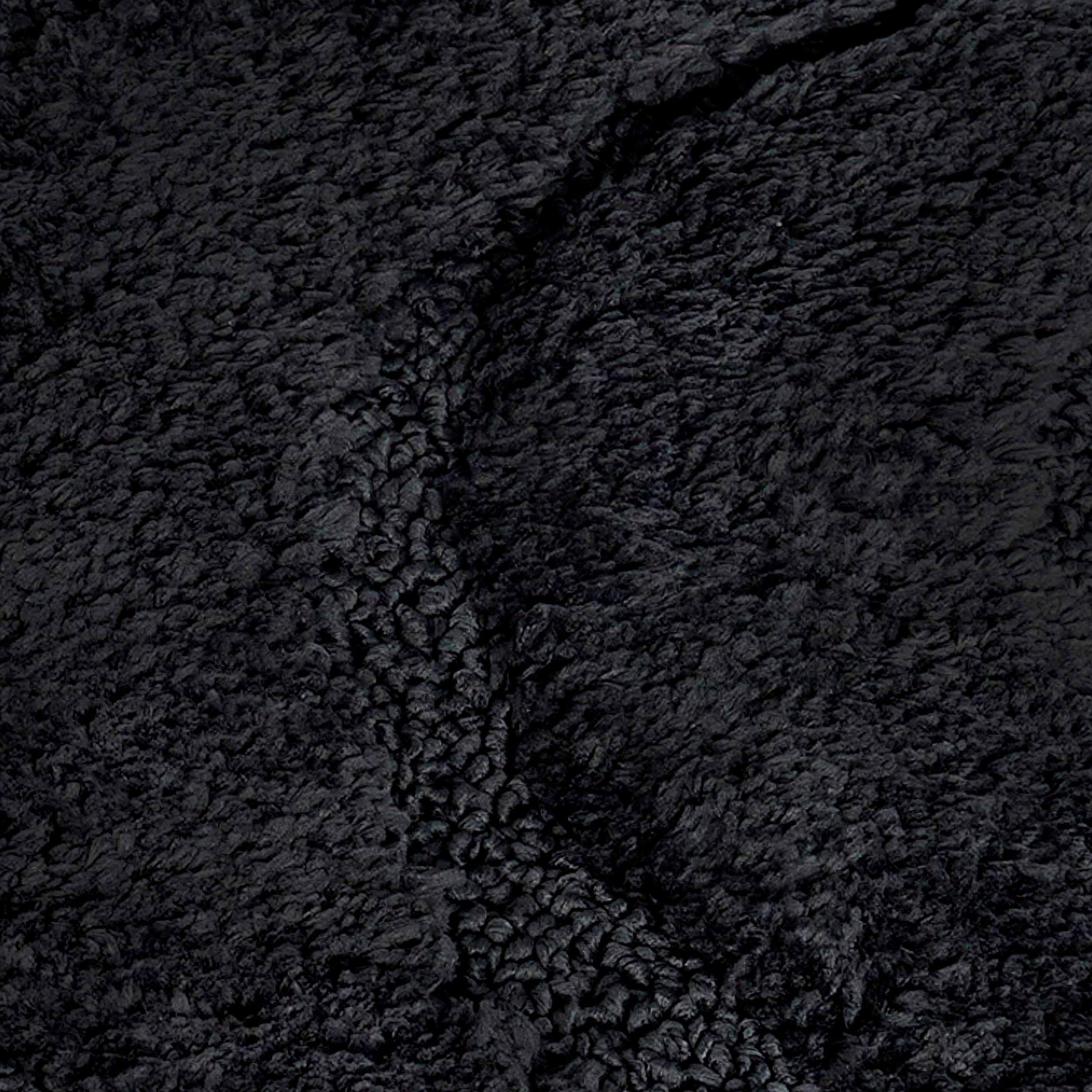 BATHROOM RUG NON-SLIP MICROFIBER 40x60 BLACK SOFT MAT Thickness 15 mm