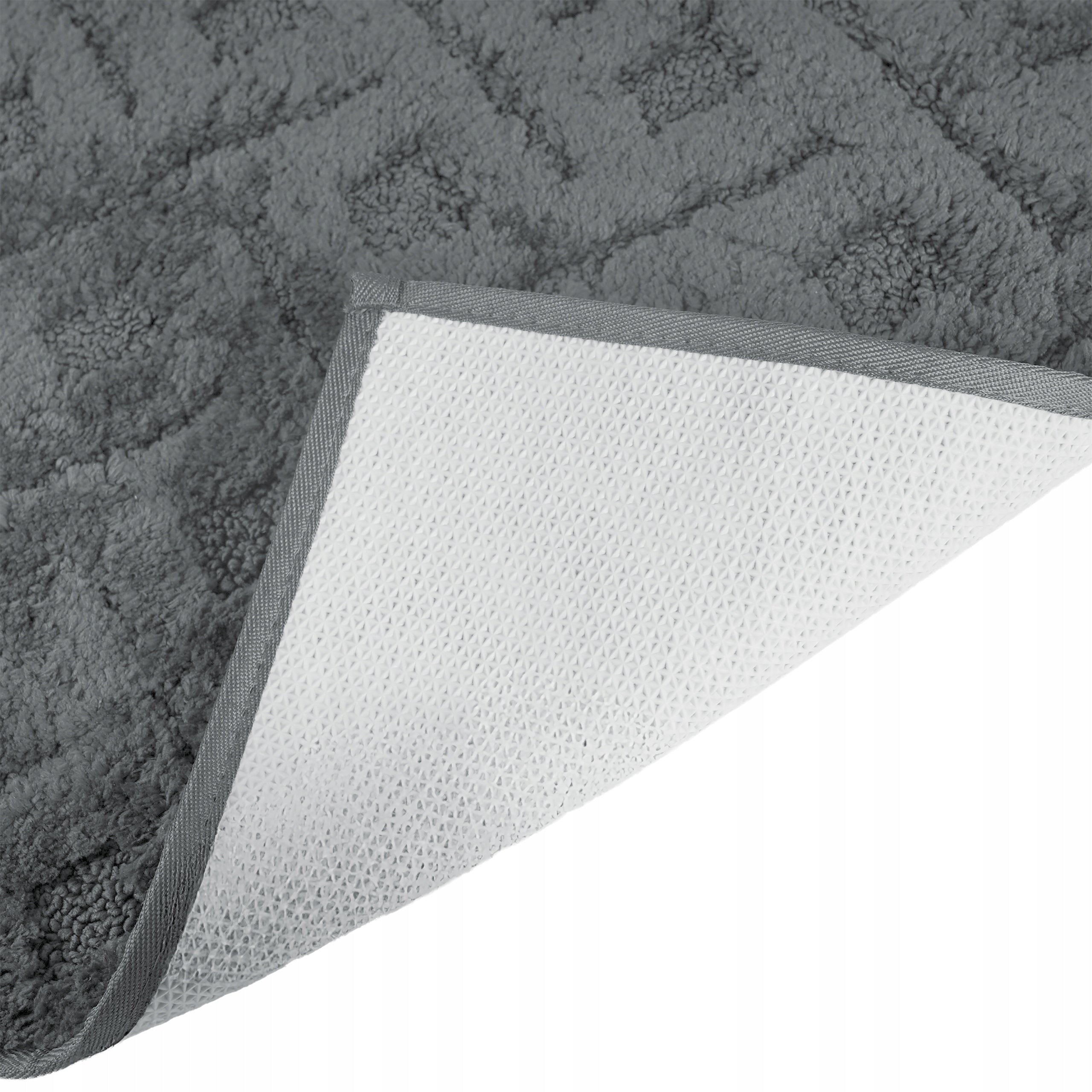 BATHROOM RUG NON-SLIP MICROFIBER 40x60 GREY SOLID SOFT Product width 60 cm