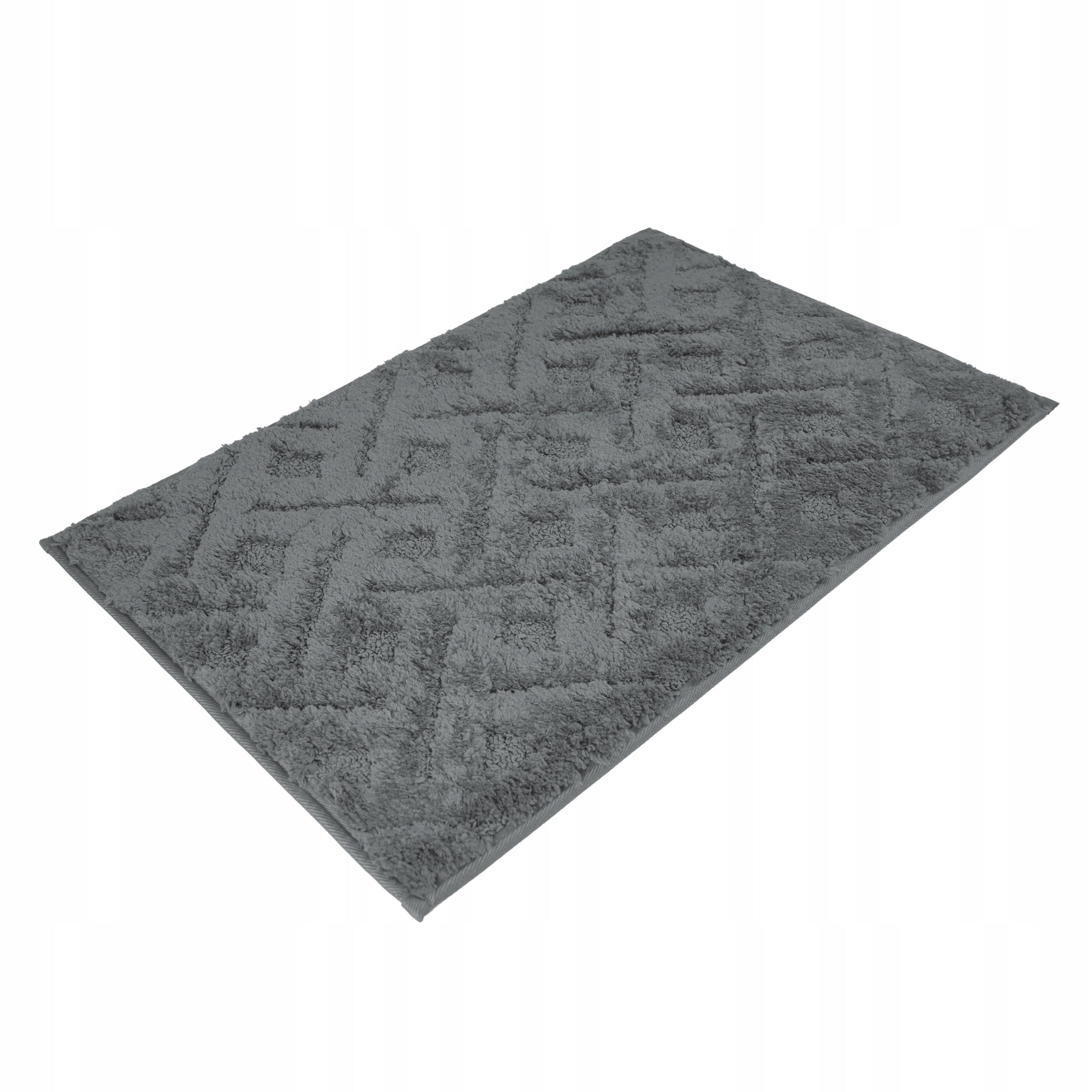 BATHROOM RUG NON-SLIP MICROFIBER 40x60 GREY SOLID SOFT Shape rectangle