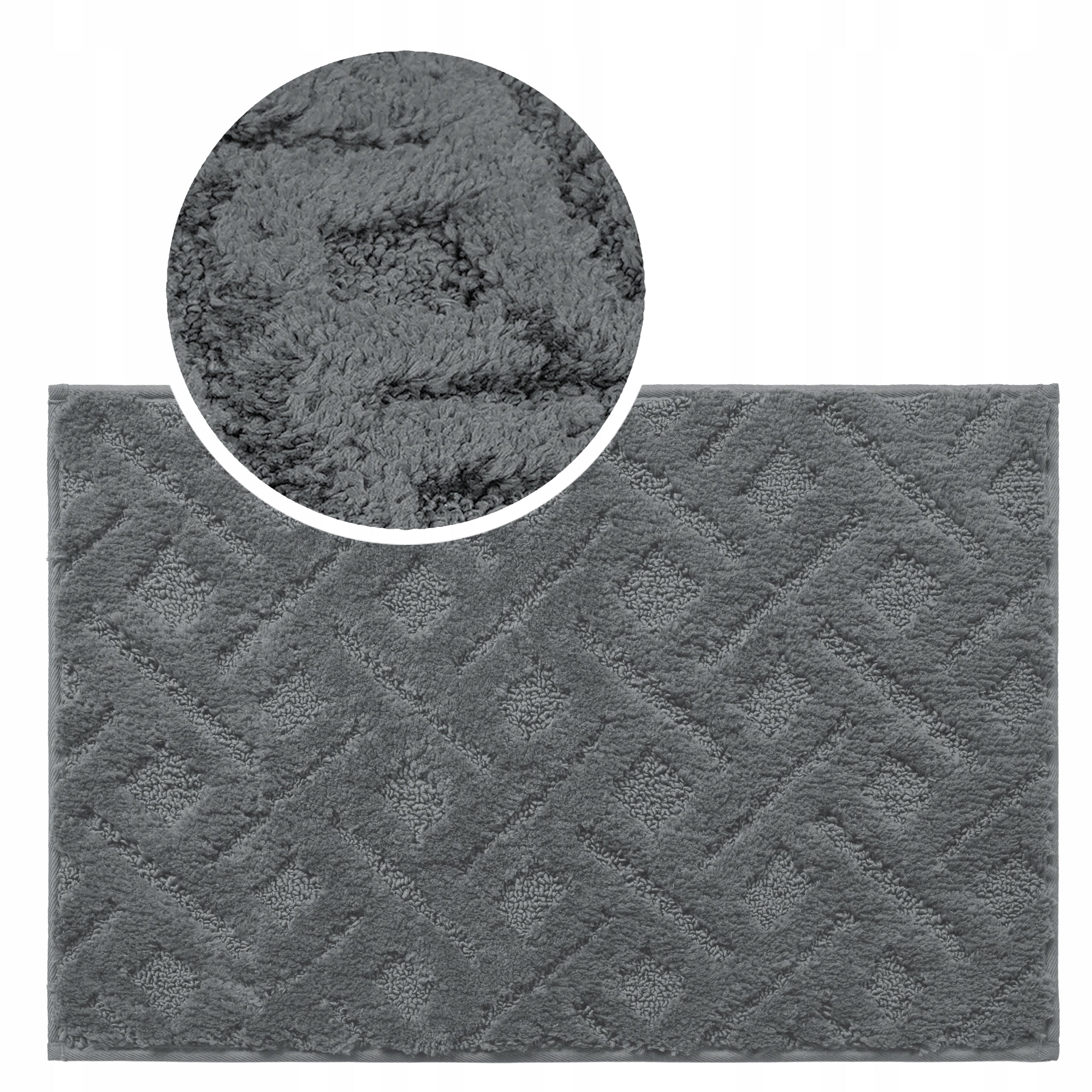 BATHROOM RUG NON-SLIP MICROFIBER 40x60 GREY SOLID SOFT