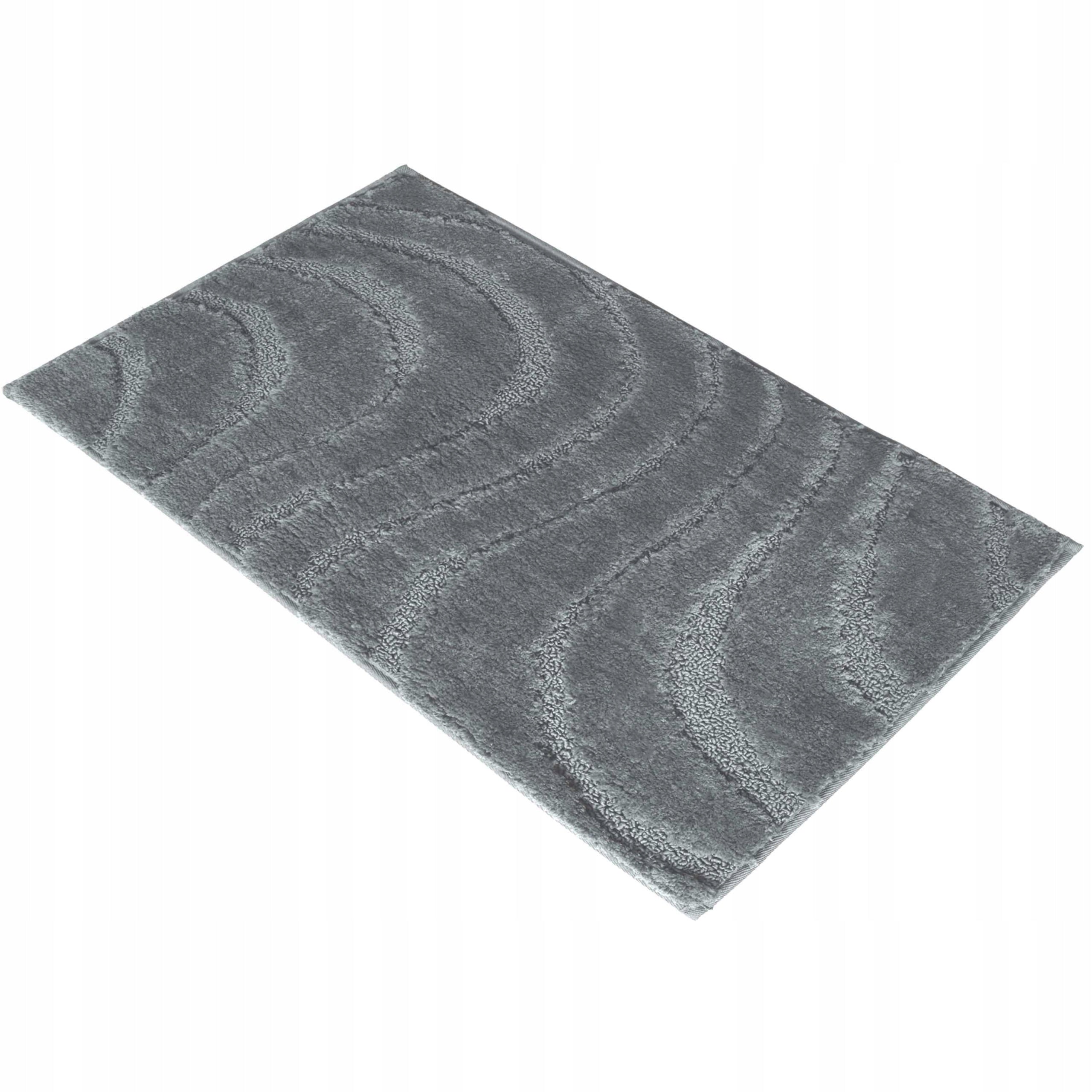 BATHROOM RUG NON-SLIP MICROFIBER 40x60 GREY THICK MAT Length 40 cm