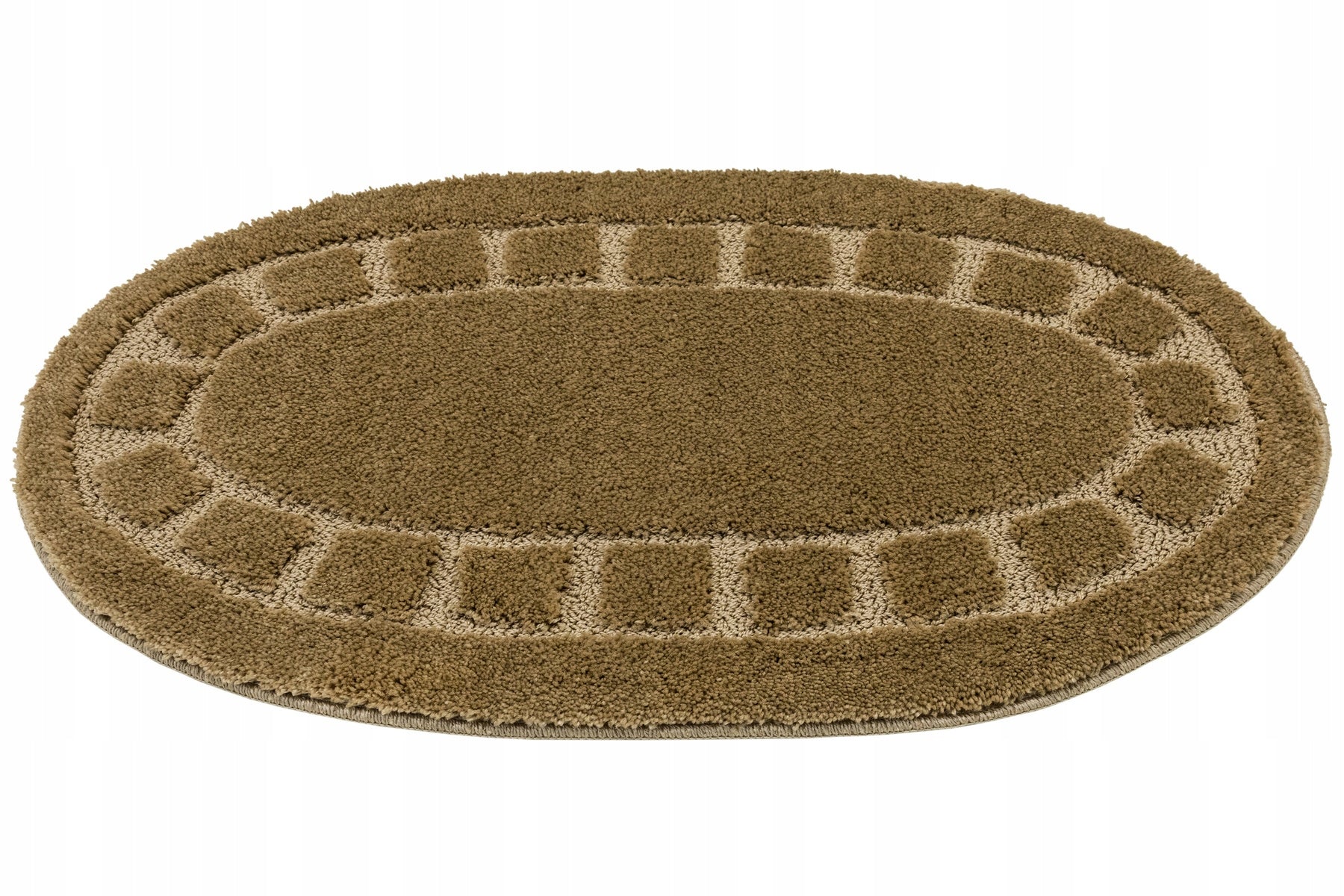 BATHROOM RUG NON-SLIP OVAL BEIGE SOFT MAT OCEAN 60x100 cm Length 100 cm