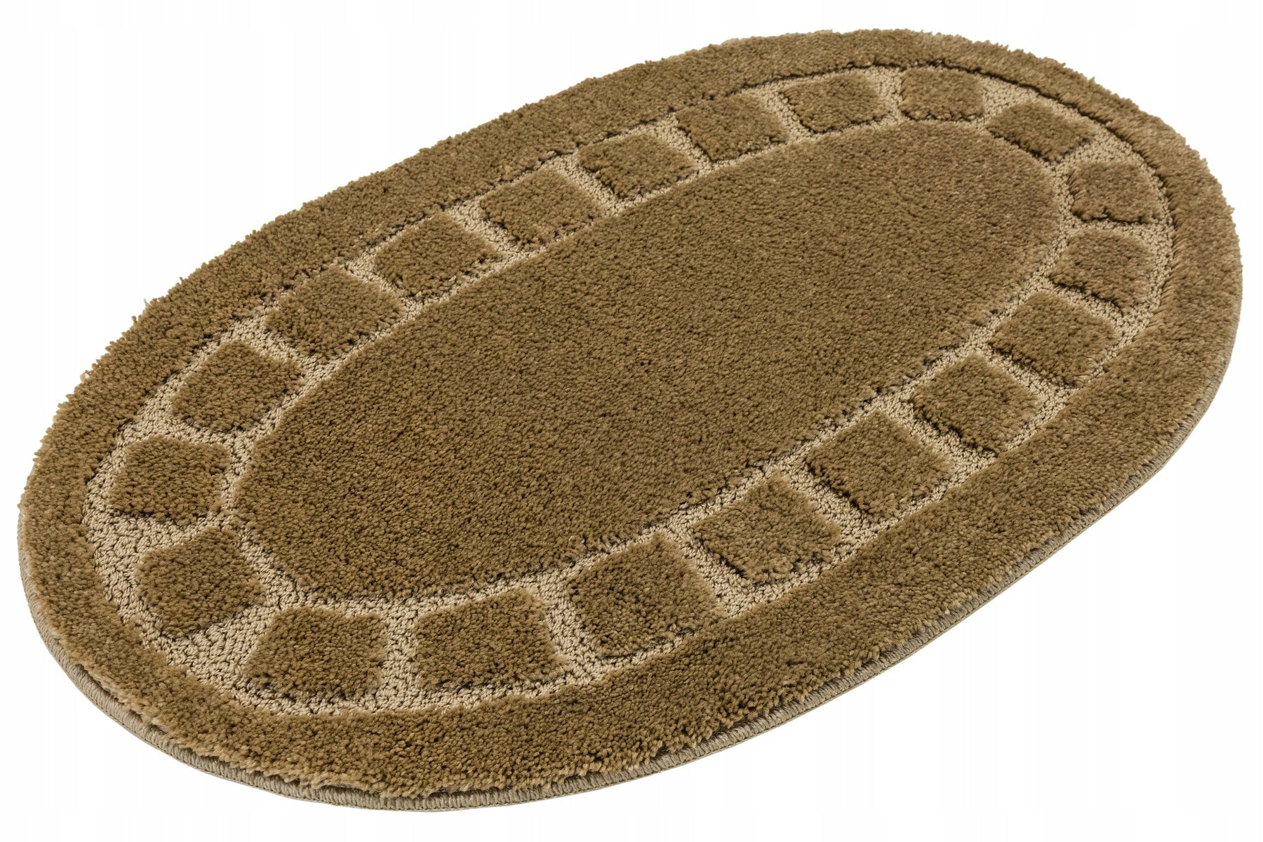 BATHROOM RUG NON-SLIP OVAL BEIGE SOFT MAT OCEAN 60x100 cm Product width 60 cm