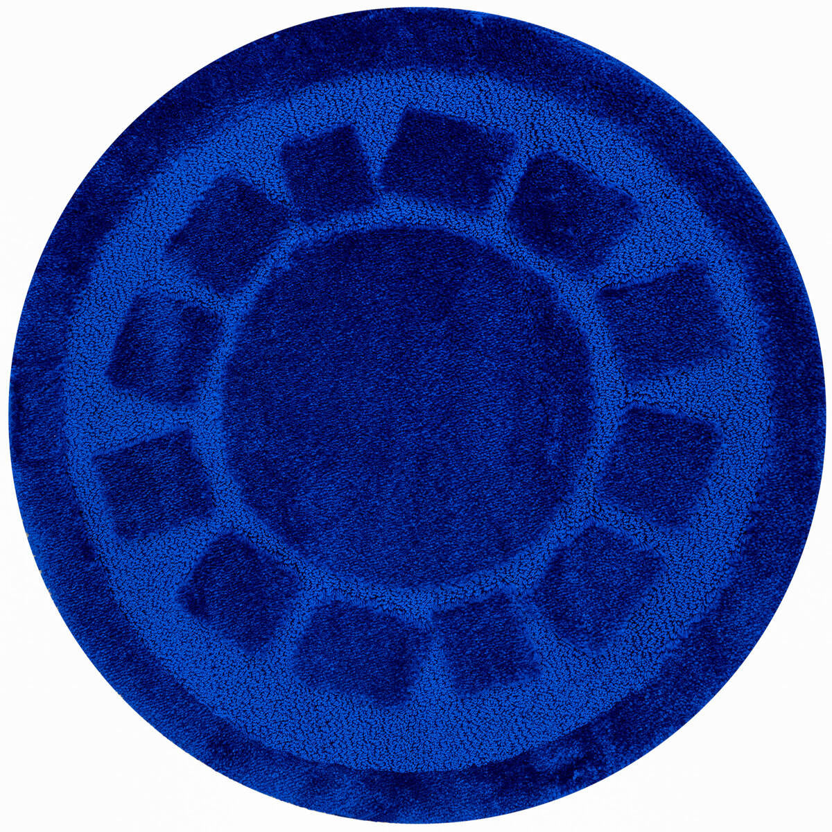 BATHROOM RUG NON-SLIP ROUND FOR TOILET BLUE OCEAN D. 67 cm