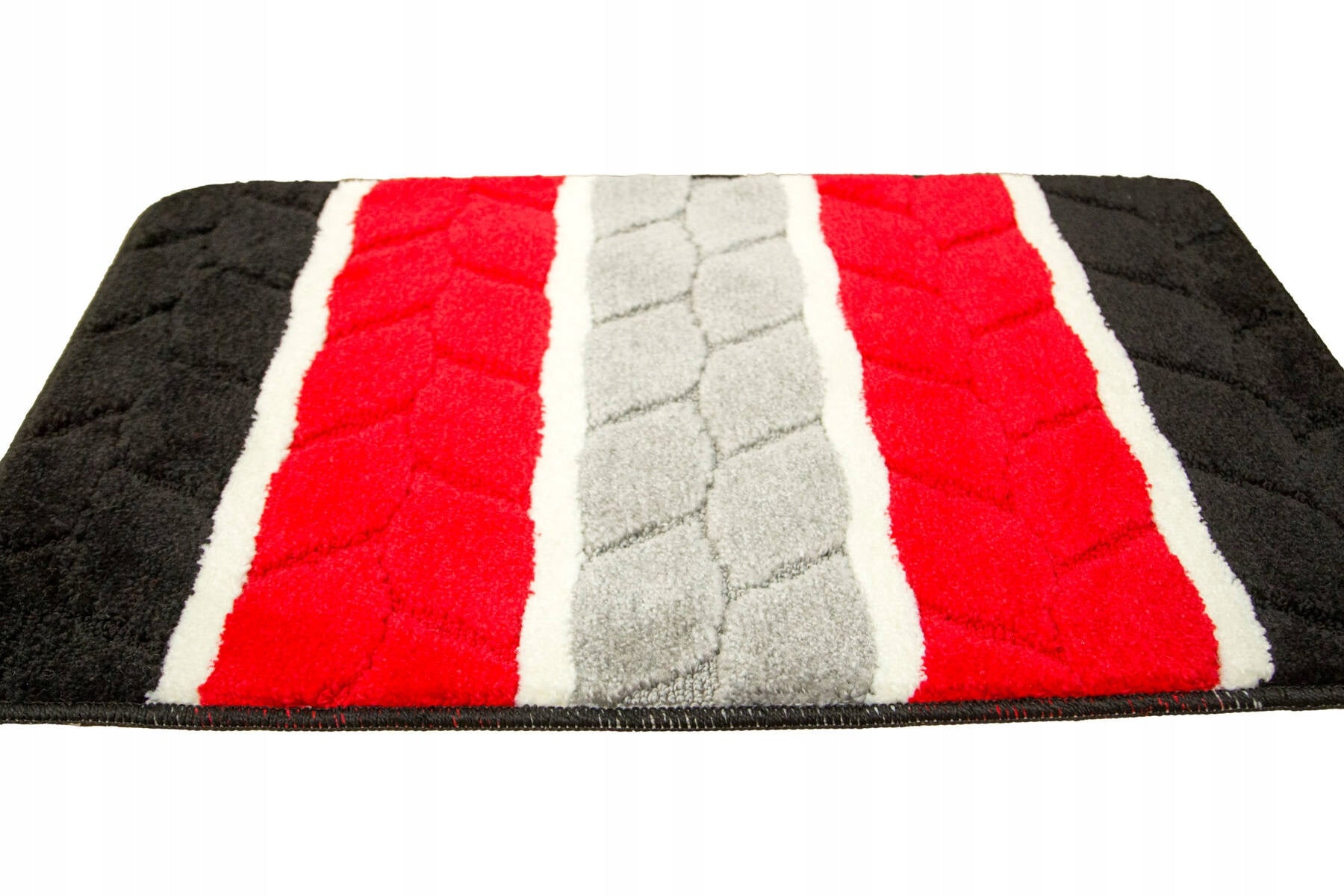 BATHROOM RUG NON-SLIP SET 3-cz RED FANO IN LEAF LINE Material polypropylene