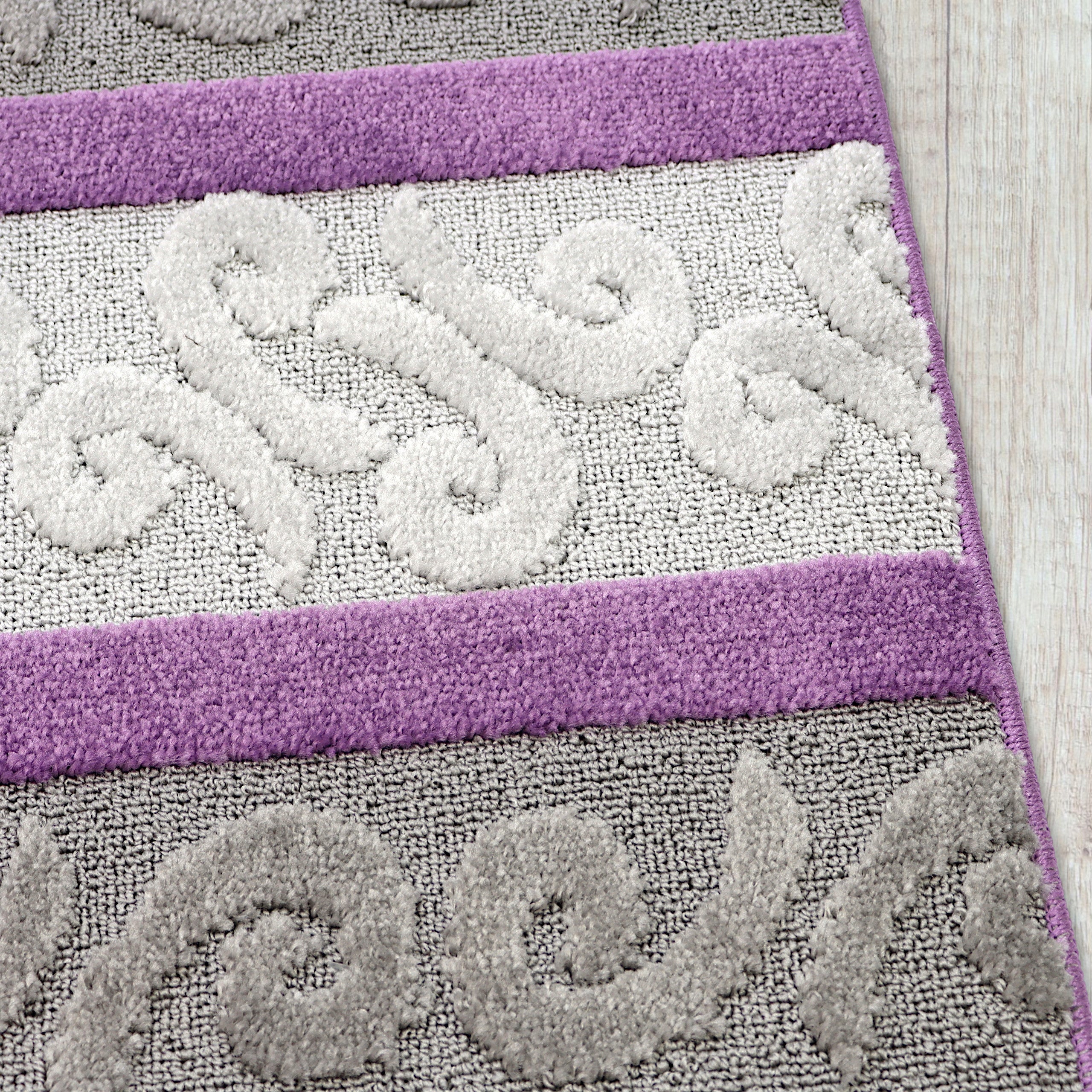 BATHROOM RUG NON-SLIP SET OF 3 50X80 LARGE GREY PURPLE Brand Decorator Home