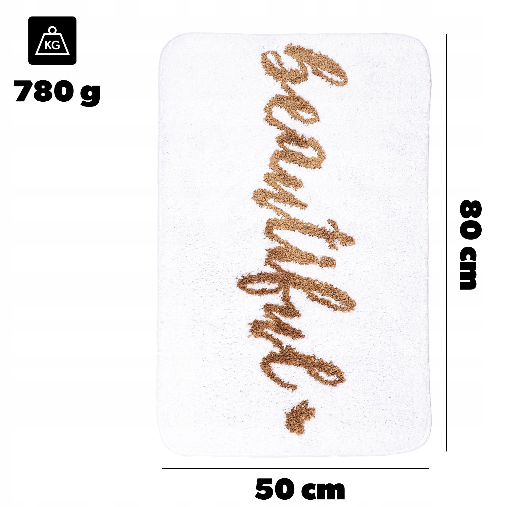 BATHROOM RUG NON-SLIP SOFT ABSORBENT FOR WASHING WHITE 80x50 cm Manufacturer code K11601