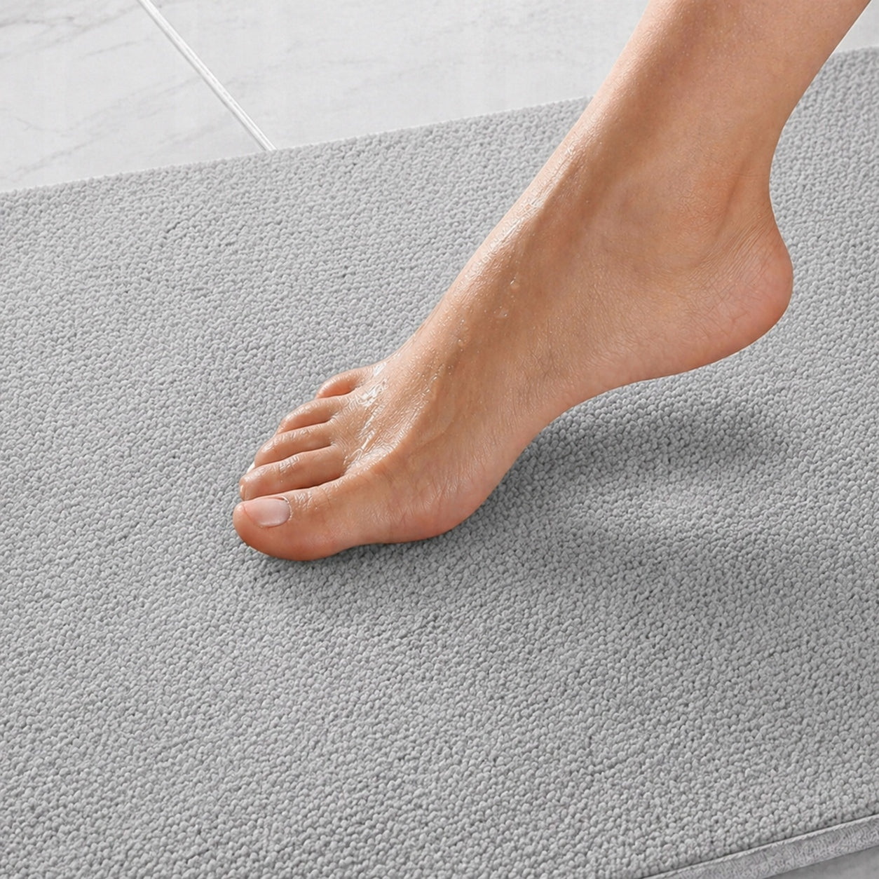 BATHROOM RUG NON-SLIP SOFT GREY FOR SHOWER MAT 50x80 cm Length 50 cm