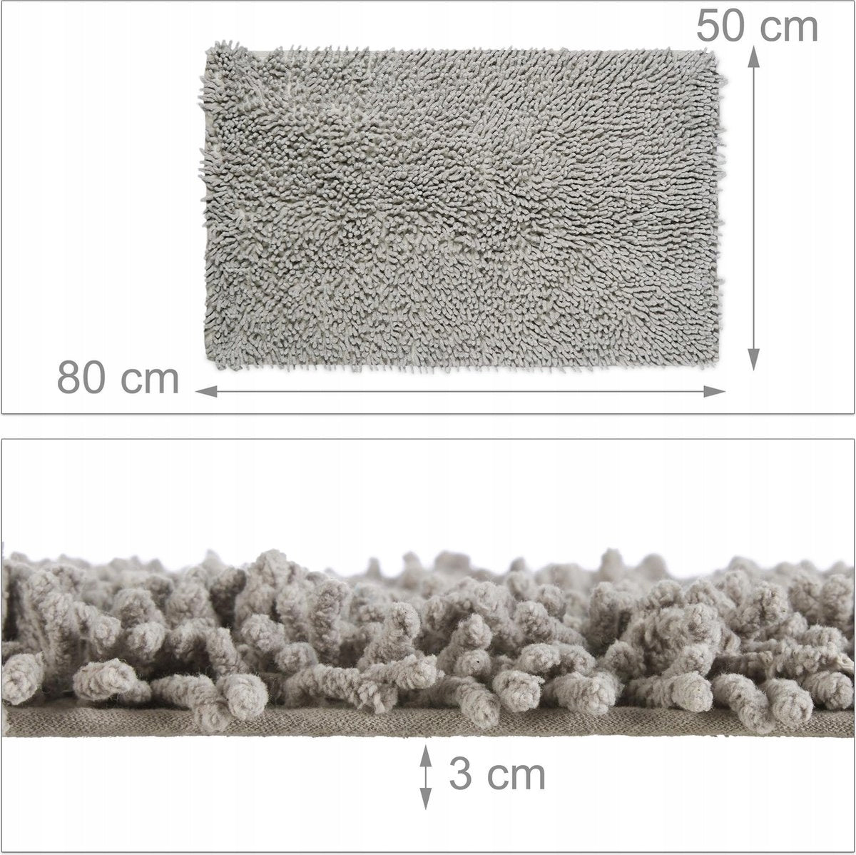 BATHROOM RUG NON-SLIP SUPER SOFT SHAGGY 50x80 EAN (GTIN) 4052025967222