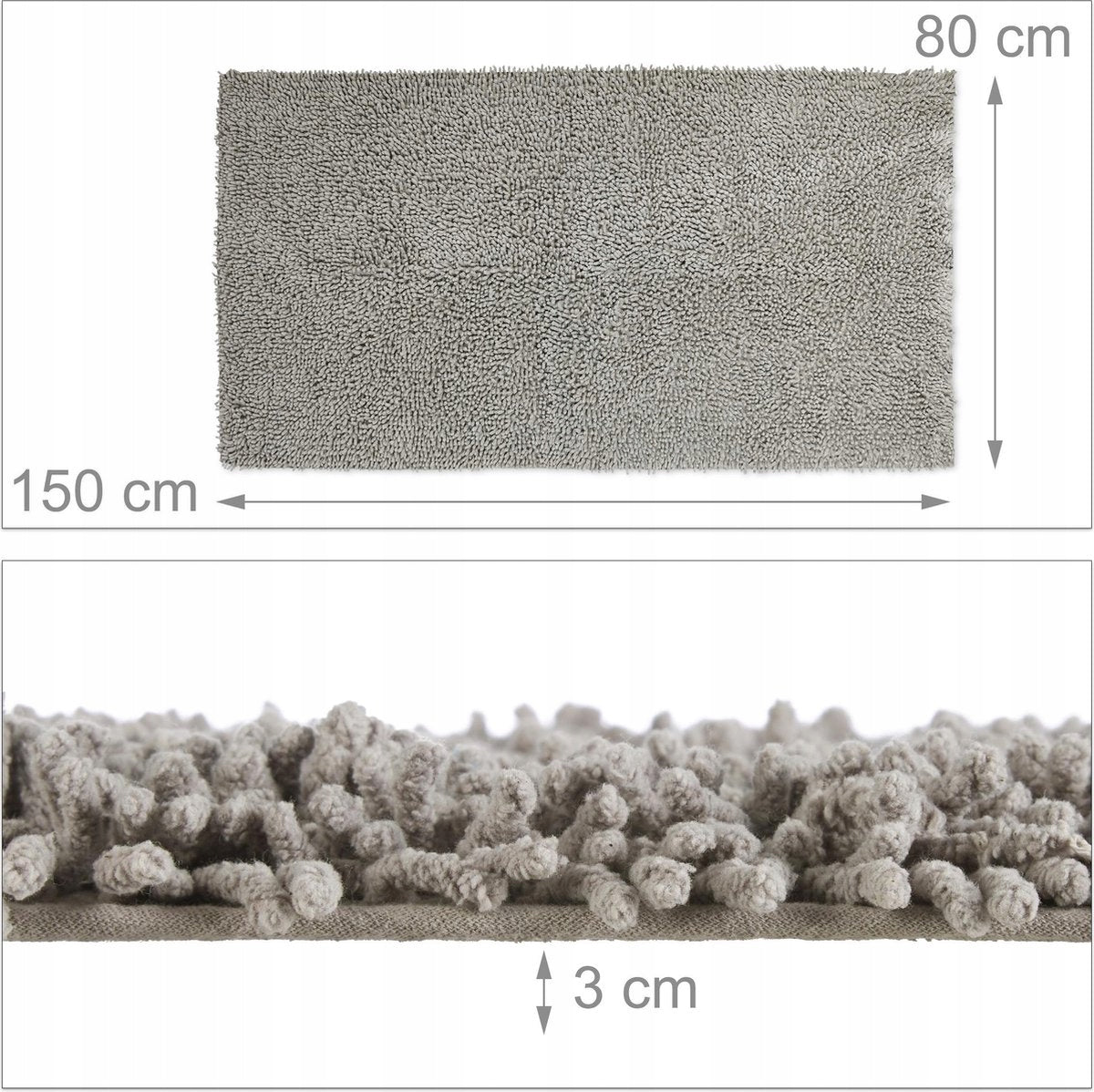 BATHROOM RUG NON-SLIP SUPER SOFT SHAGGY 80x150 EAN (GTIN) 4052025940195