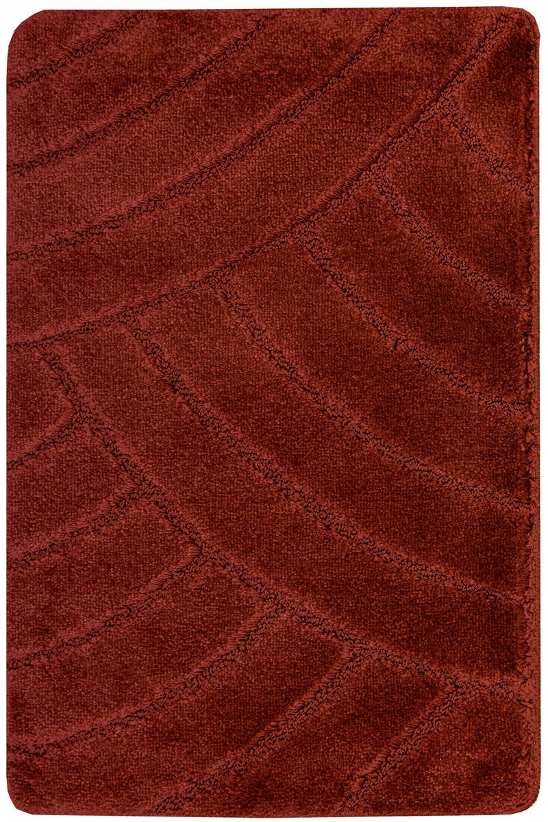 BATHROOM RUG NON-SLIP TOILET MAT BURGUNDY SASH 50x80 cm Length 80 cm