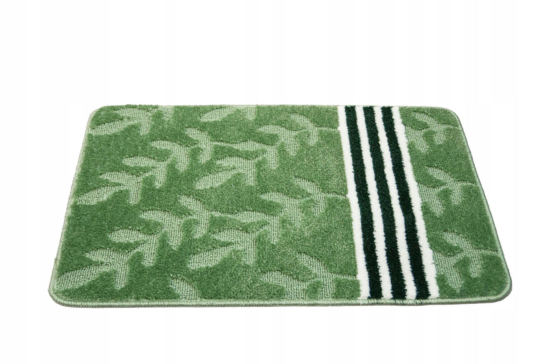 BATHROOM RUG NON-SLIP WC GREEN LEAVES STRIPS NATEL 50x80 cm
