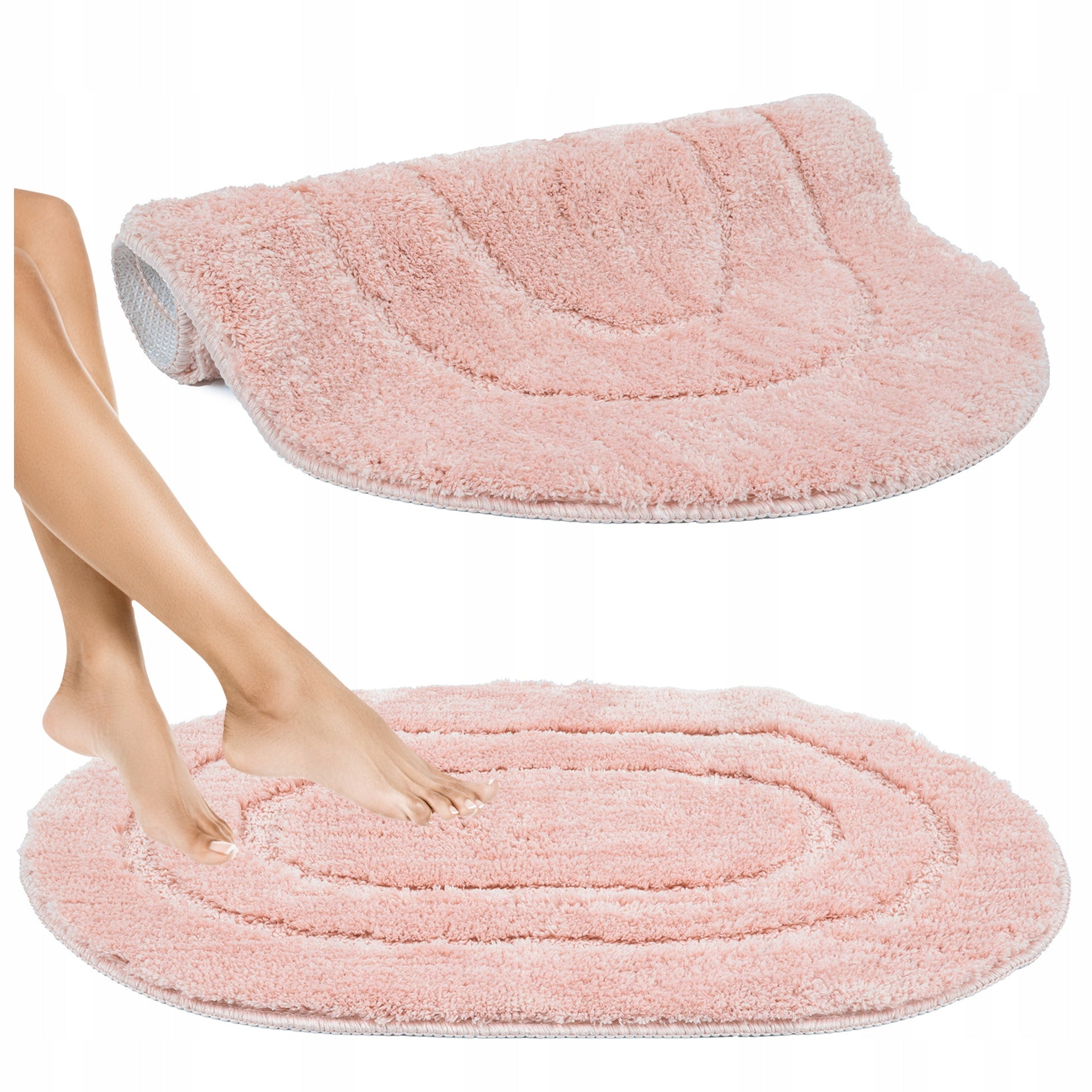BATHROOM RUG OVAL SOFT FLUFFY NON-SLIP FOR WASHING 40x60CM EAN (GTIN) 5904024203209