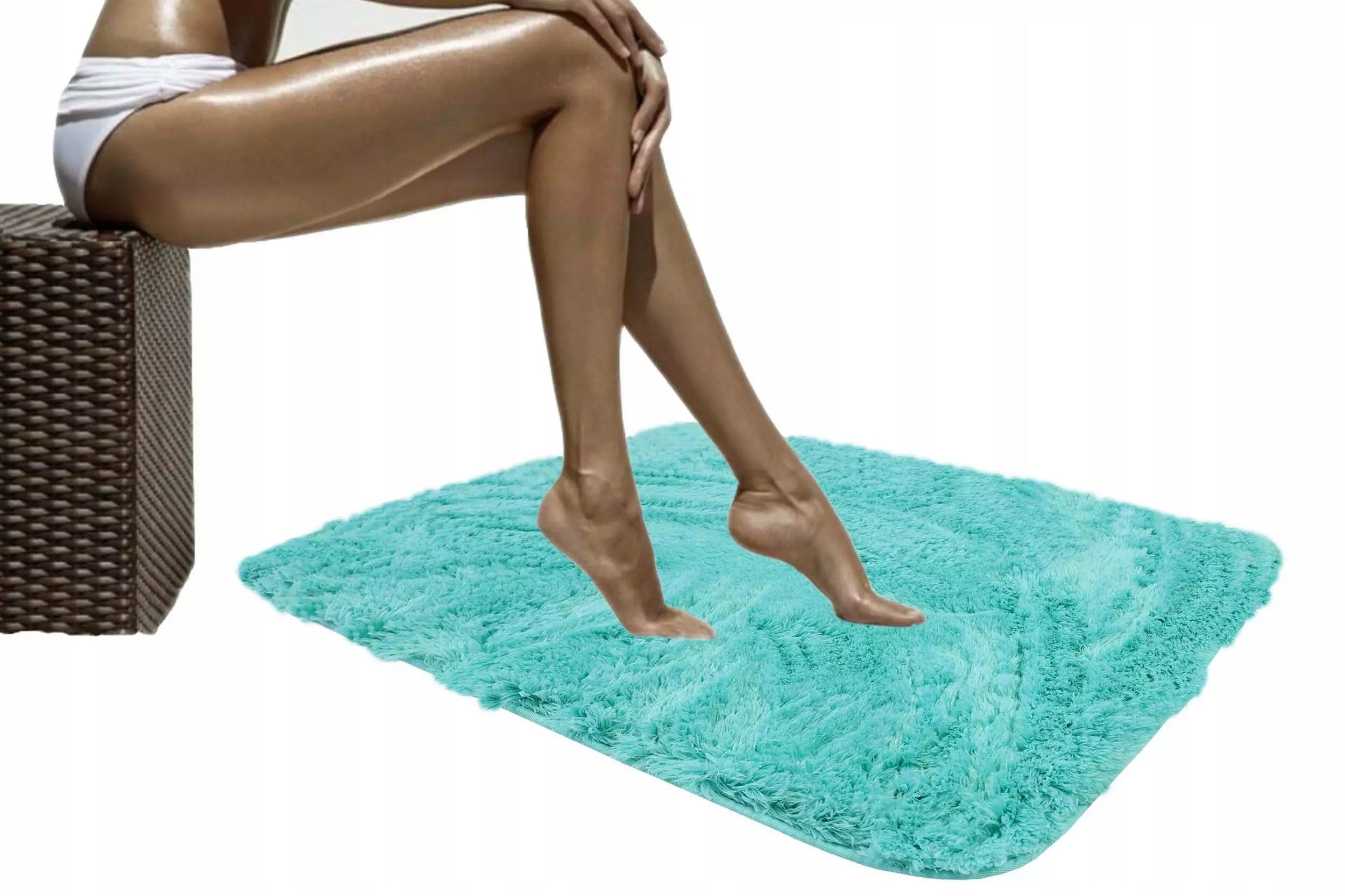 BATHROOM RUG PLUSH TURQUOISE SOFTI 060X090 cm