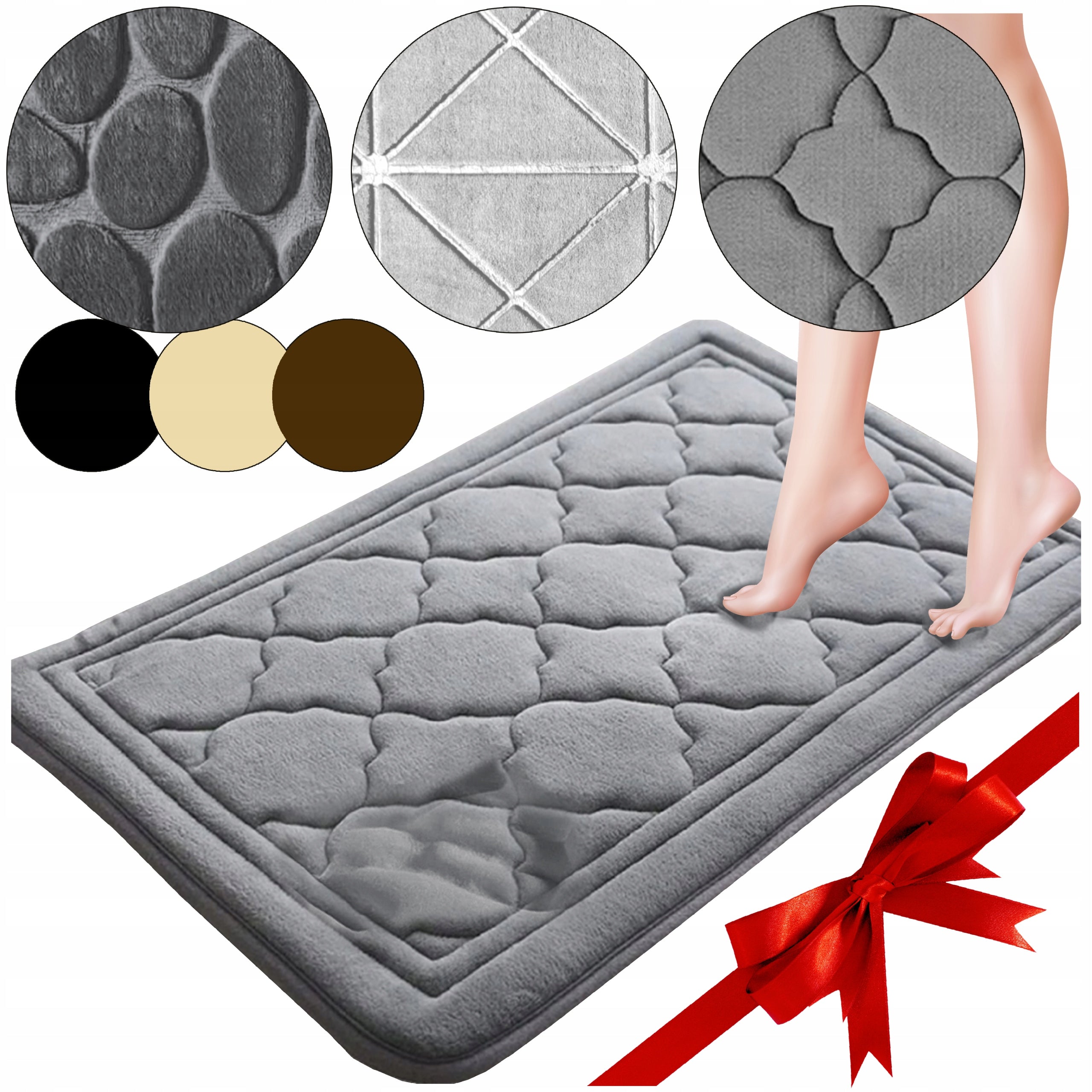BATHROOM RUG QUICK-DRYING MAT 50X80 NON-SLIP SOFT PATTERNS Packaging status original