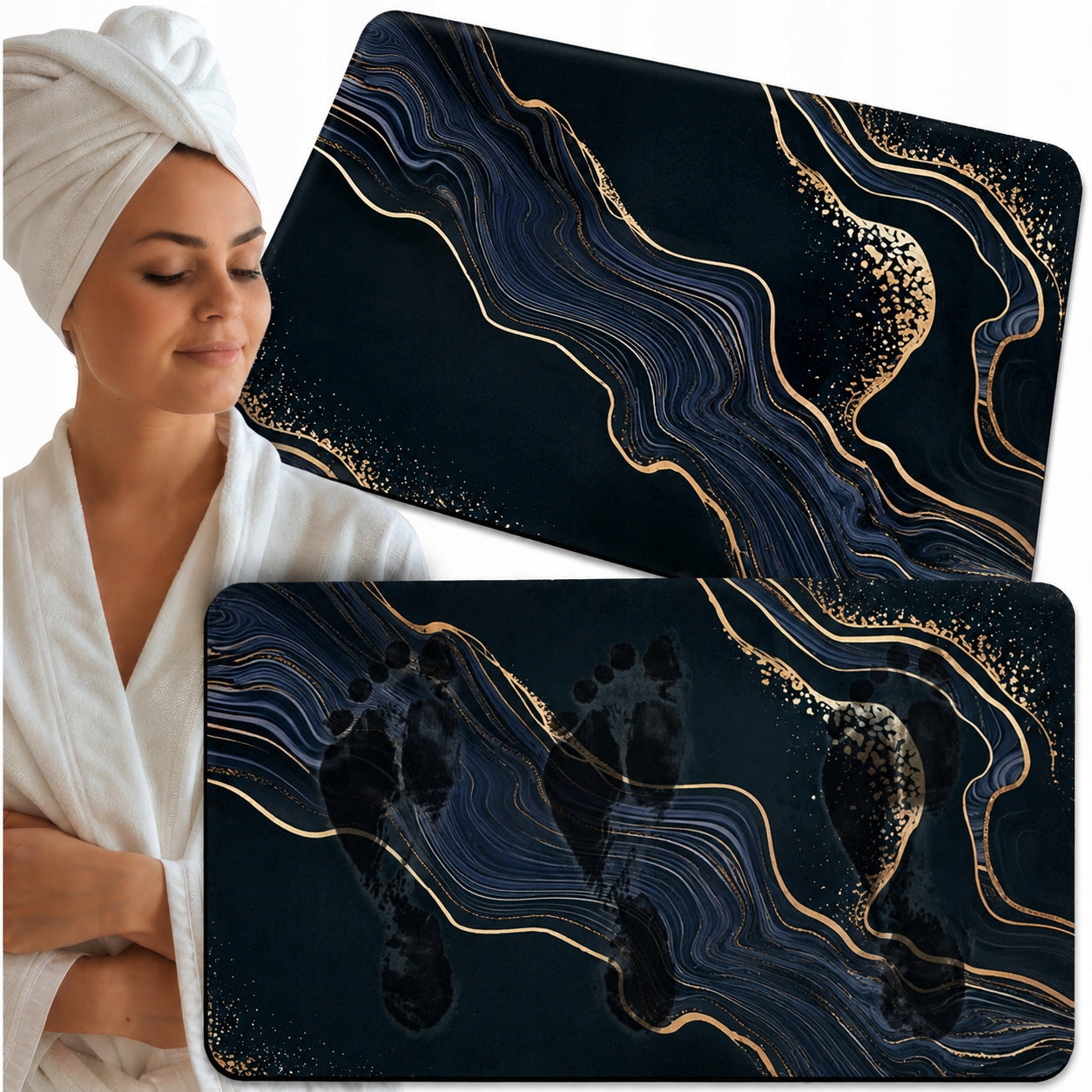 BATHROOM RUG QUICK DRYING NON-SLIP MARBLE BATHROOM MAT