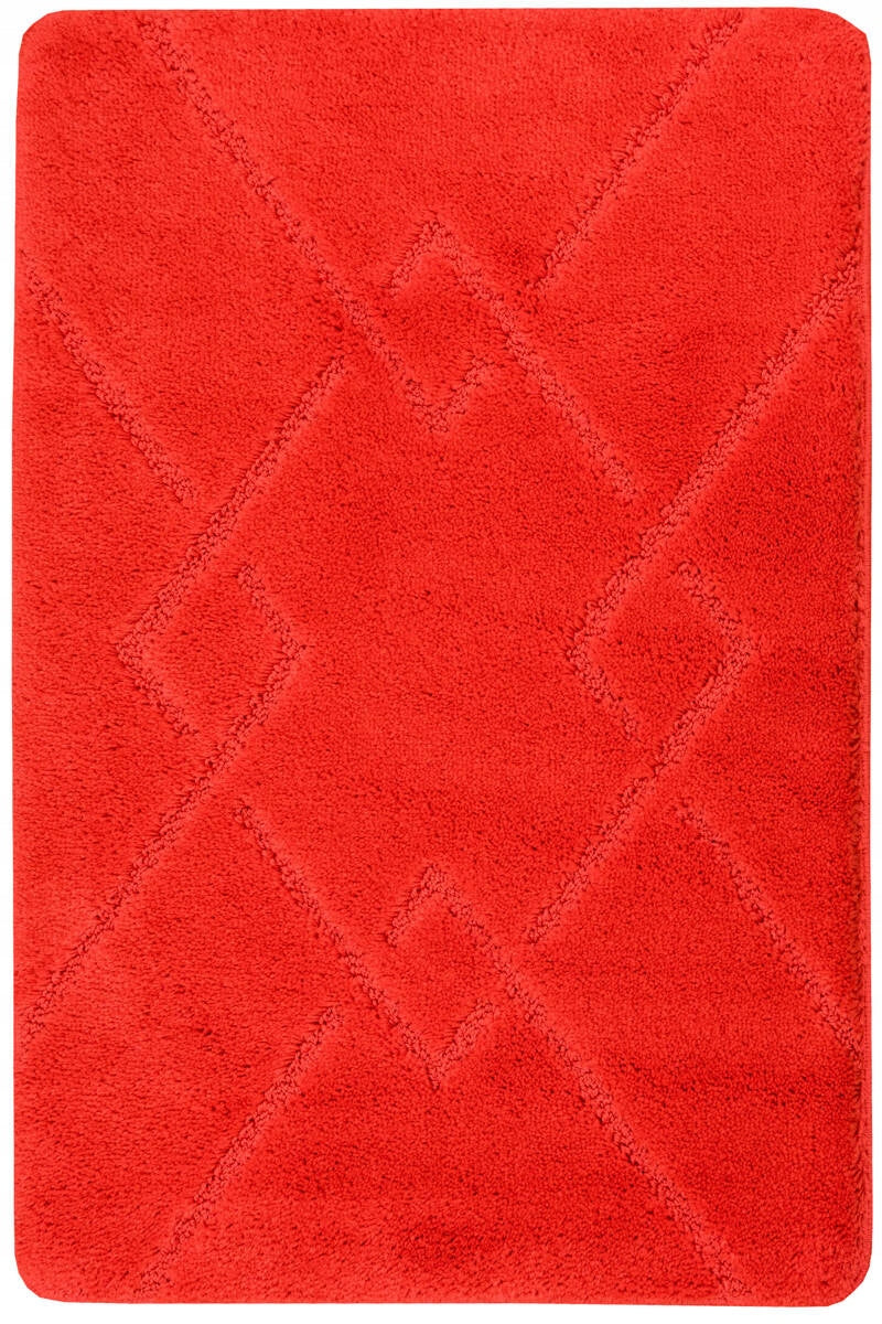 BATHROOM RUG RED NON-SLIP IN DIAMONDS MAT MORENO 60x100 cm EAN (GTIN) 5905811391260