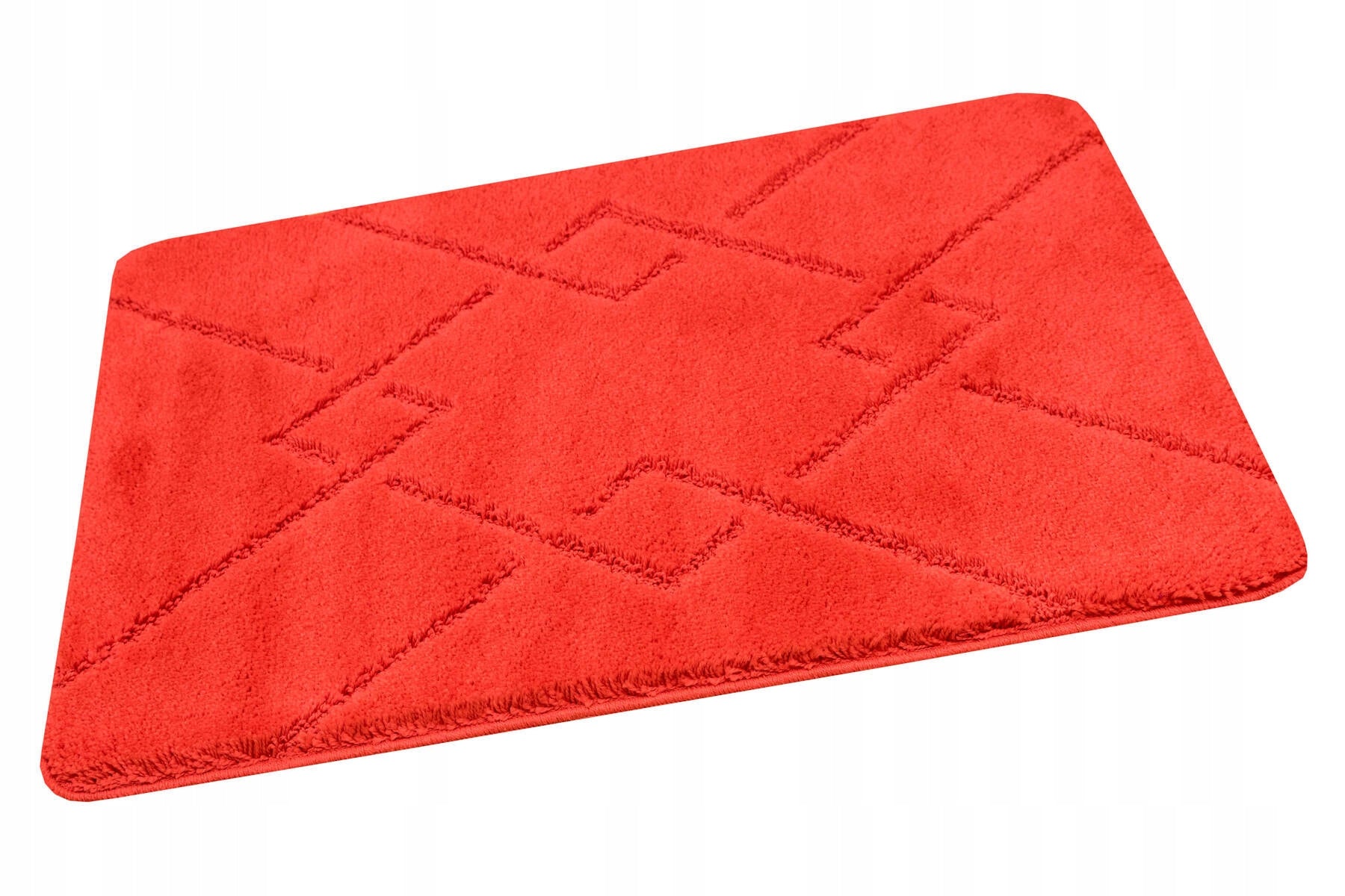 BATHROOM RUG RED NON-SLIP IN DIAMONDS MAT MORENO 60x100 cm Length 100 cm