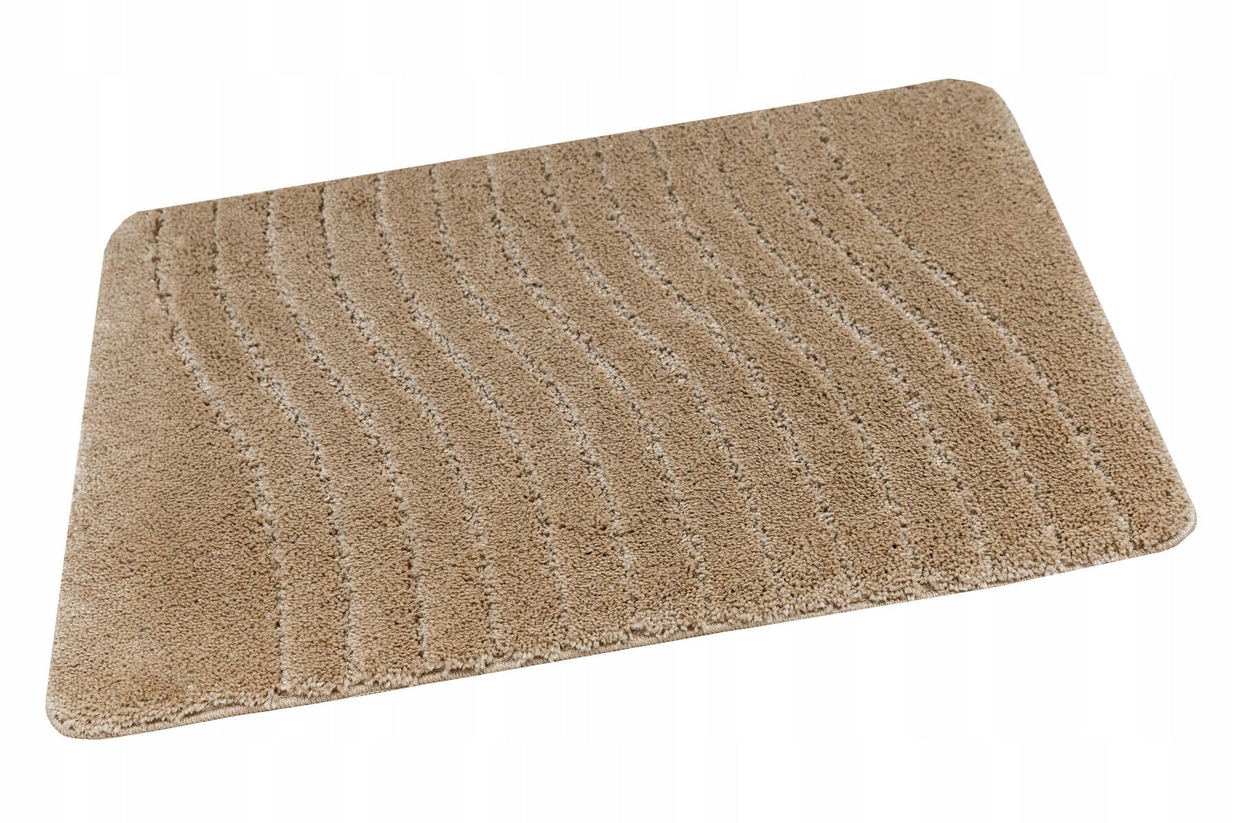 BATHROOM RUG RUBBERIZED FOR TOILET BEIGE WAVES MAT SARA 60x100 cm Manufacturer code sara beige