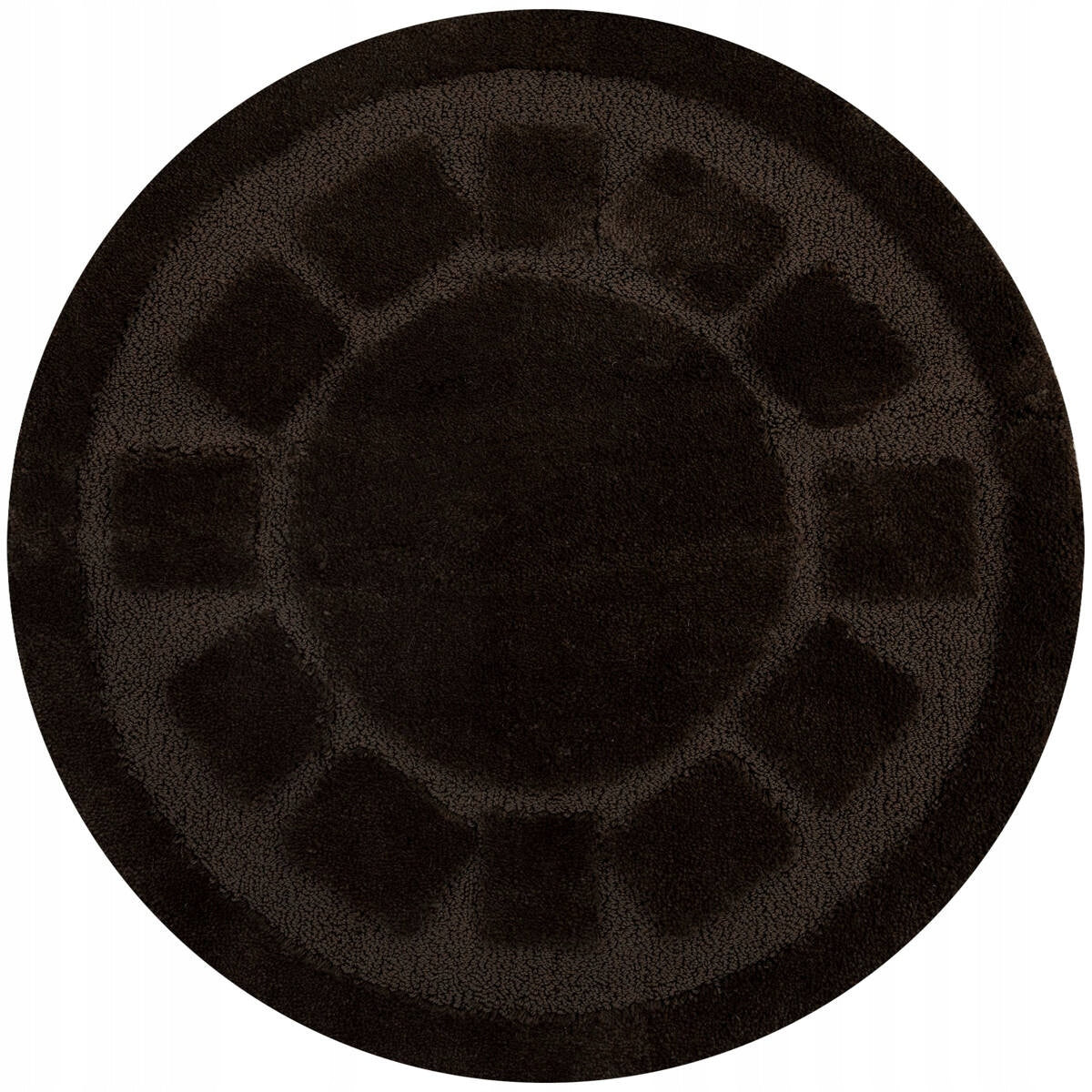 BATHROOM RUG RUBBERIZED FOR WC ROUND WENGE BRONZE OCEAN D. 100 cm Length 100 cm