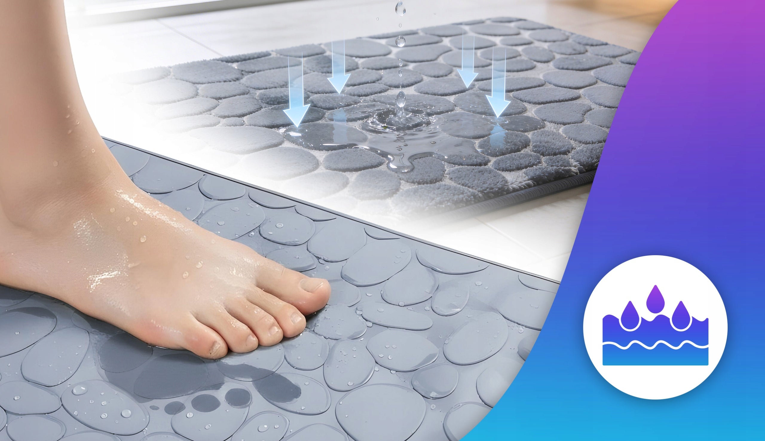 BATHROOM RUG SET BATHROOM RUGS NON-SLIP ABSORBENT Manufacturer code ZESTAW DYWANIKÓW DO ŁAZIENKI WC totalstore