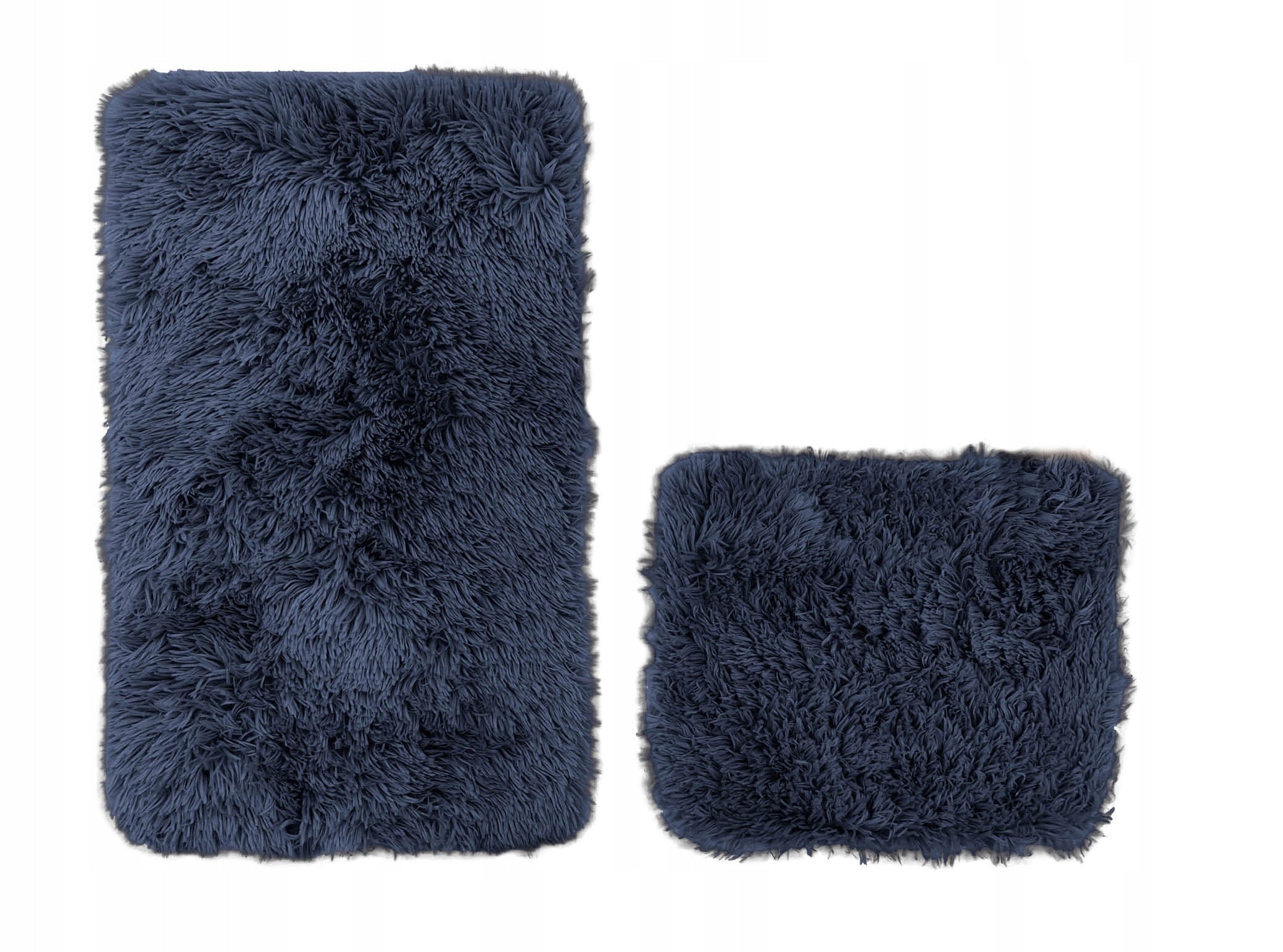 BATHROOM RUG SET NON-SLIP 2-PIECE NAVY BLUE