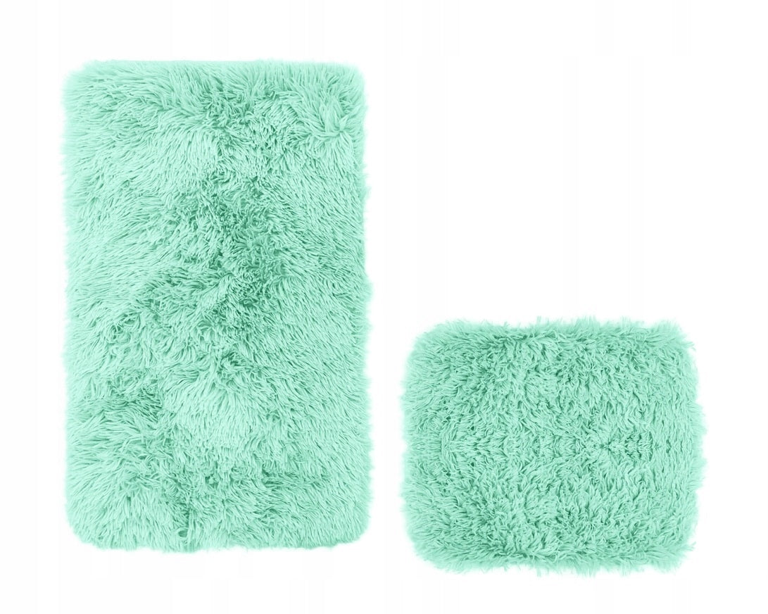 BATHROOM RUG SET NON-SLIP 2-PIECE PASTEL SELEDIN