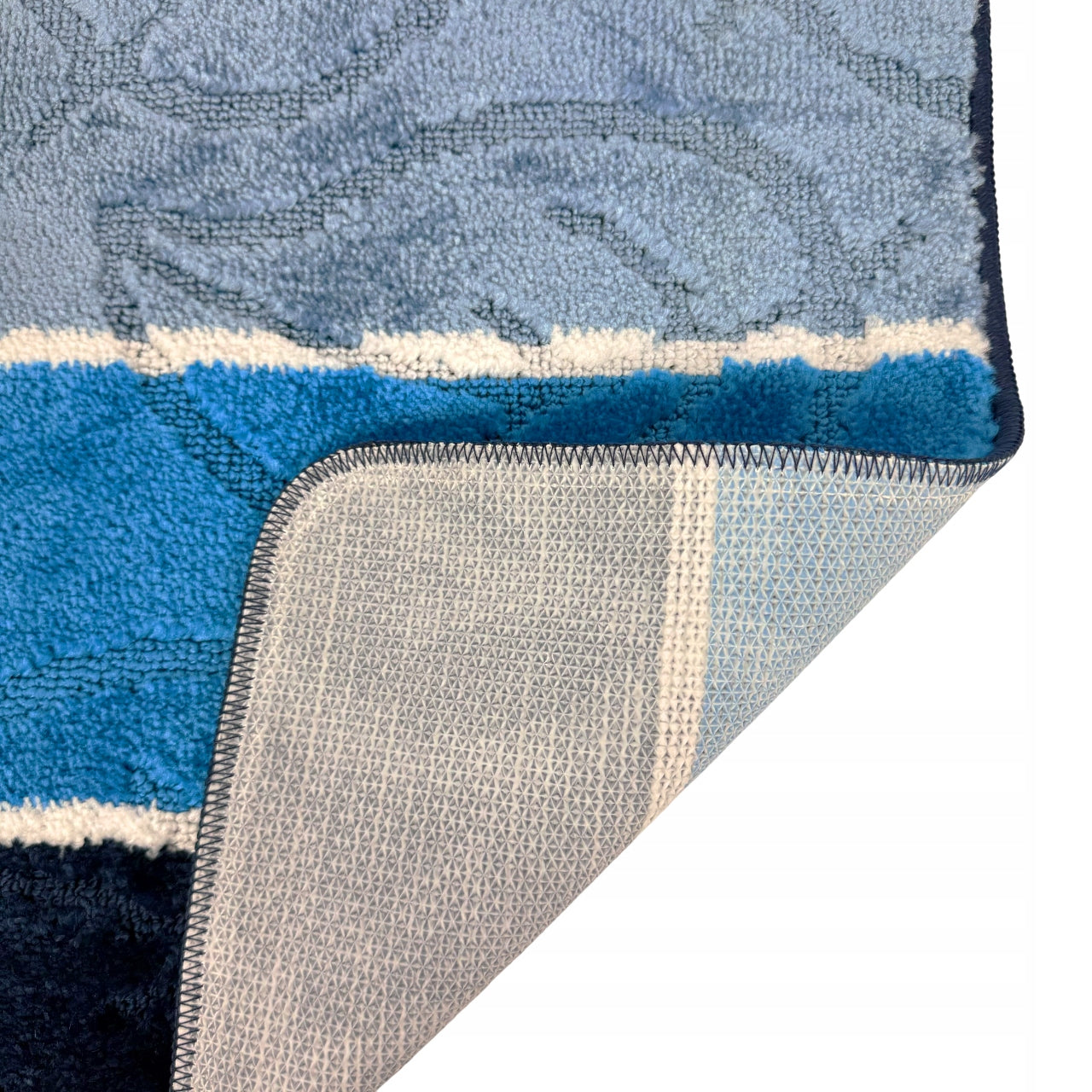 BATHROOM RUG SET NON-SLIP SOFT BLUE 50X80 Brand Sindbad