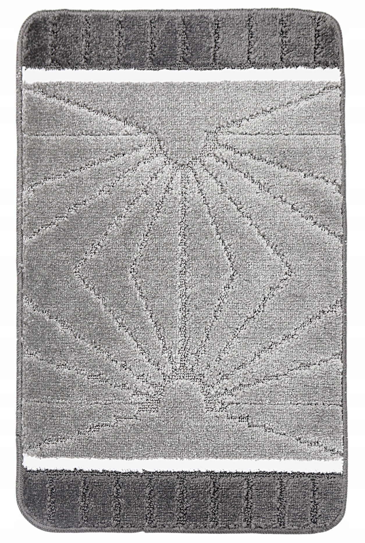 BATHROOM RUG SET OF 2 NON-SLIP RUGS SOFT GREY 50X80 Length 80 cm