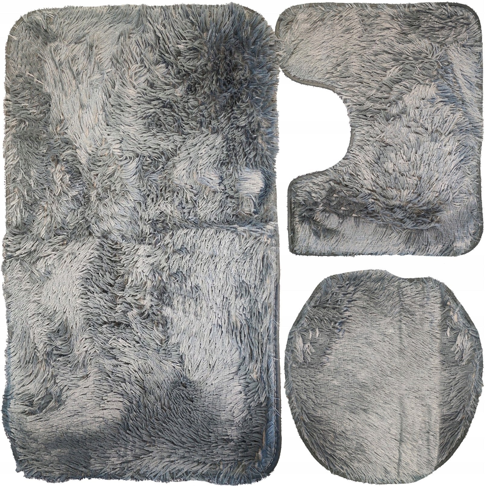 BATHROOM RUG SET OF 3 SOFT ABSORBENT LARGE RUGS Kind toilet seat cover