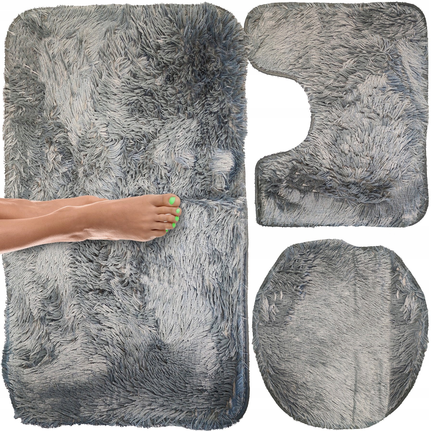 BATHROOM RUG SET OF 3 SOFT ABSORBENT LARGE RUGS