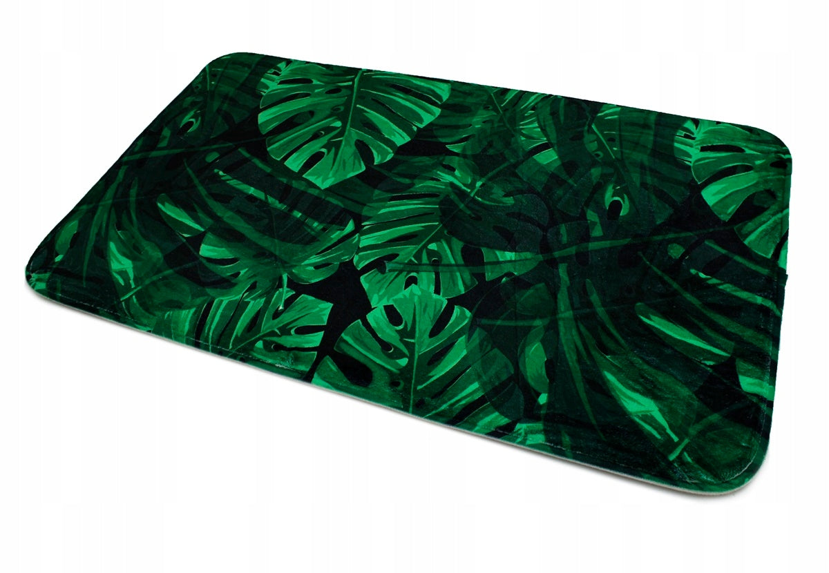 BATHROOM RUG SOFT ABSORBENT NON-SLIP 50 x 80 JUNGLE GREEN Product width 80 cm