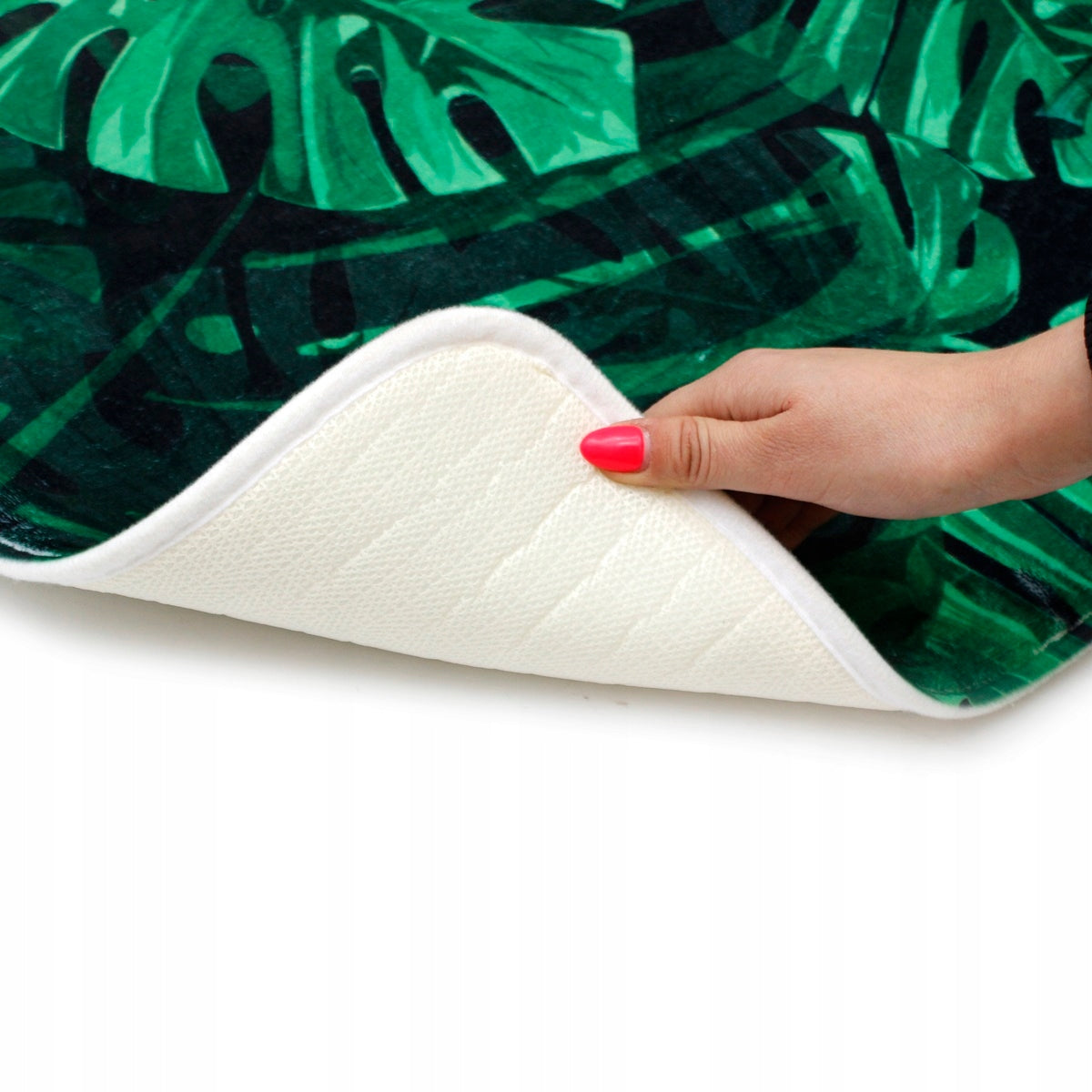 BATHROOM RUG SOFT ABSORBENT NON-SLIP 50 x 80 JUNGLE GREEN Thickness 0.1 mm