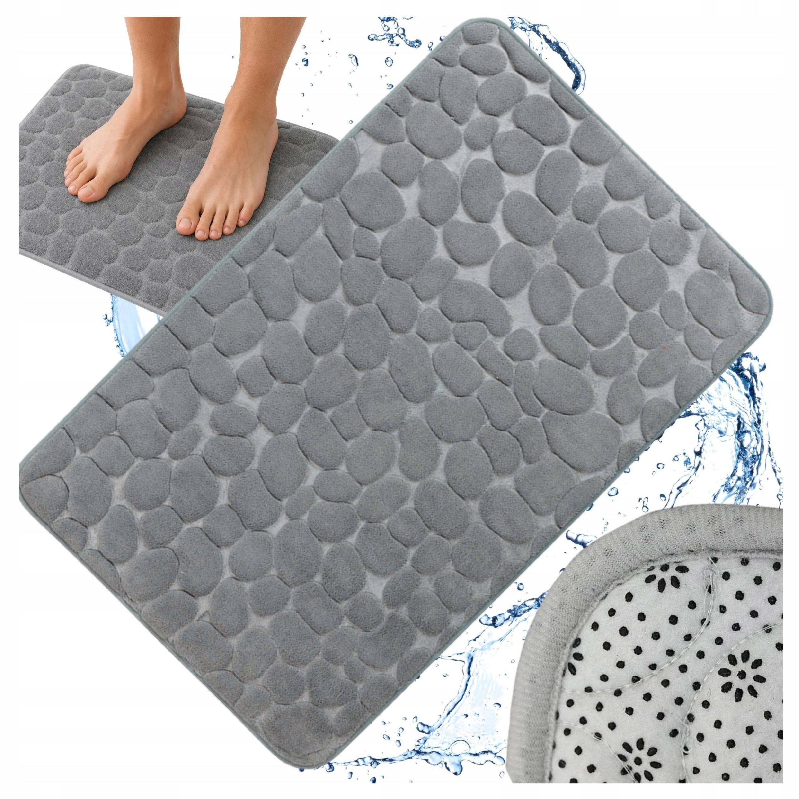 BATHROOM RUG SOFT ABSORBENT NON-SLIP 50 x 80CM QUICK-DRYING
