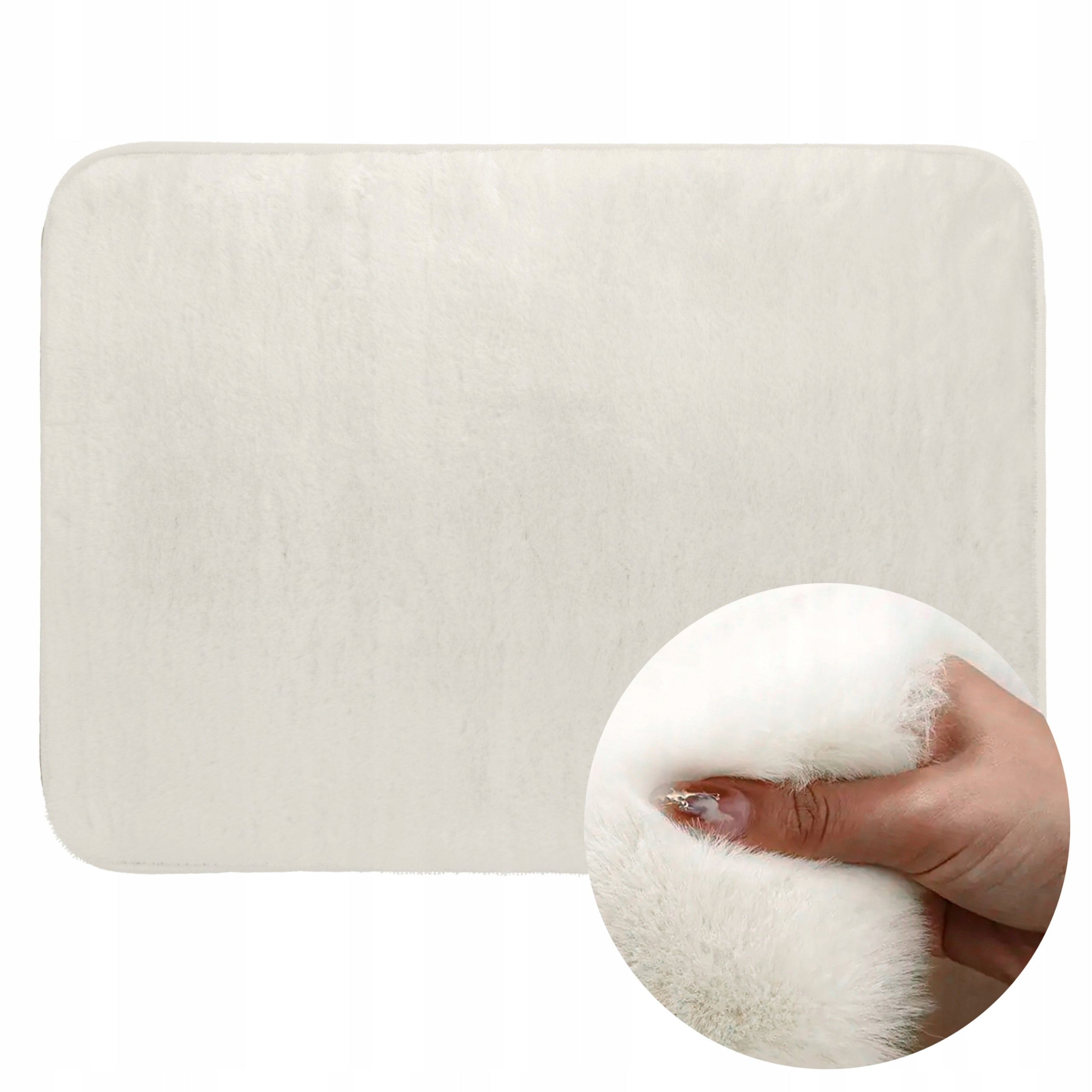 BATHROOM RUG SOFT CARPET ECO FUR MAT NON-SLIP 40x60 ECRU