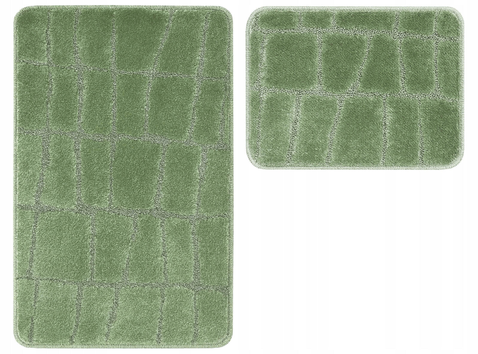 BATHROOM RUG SOFT GREEN NON-SLIP SET OF 2