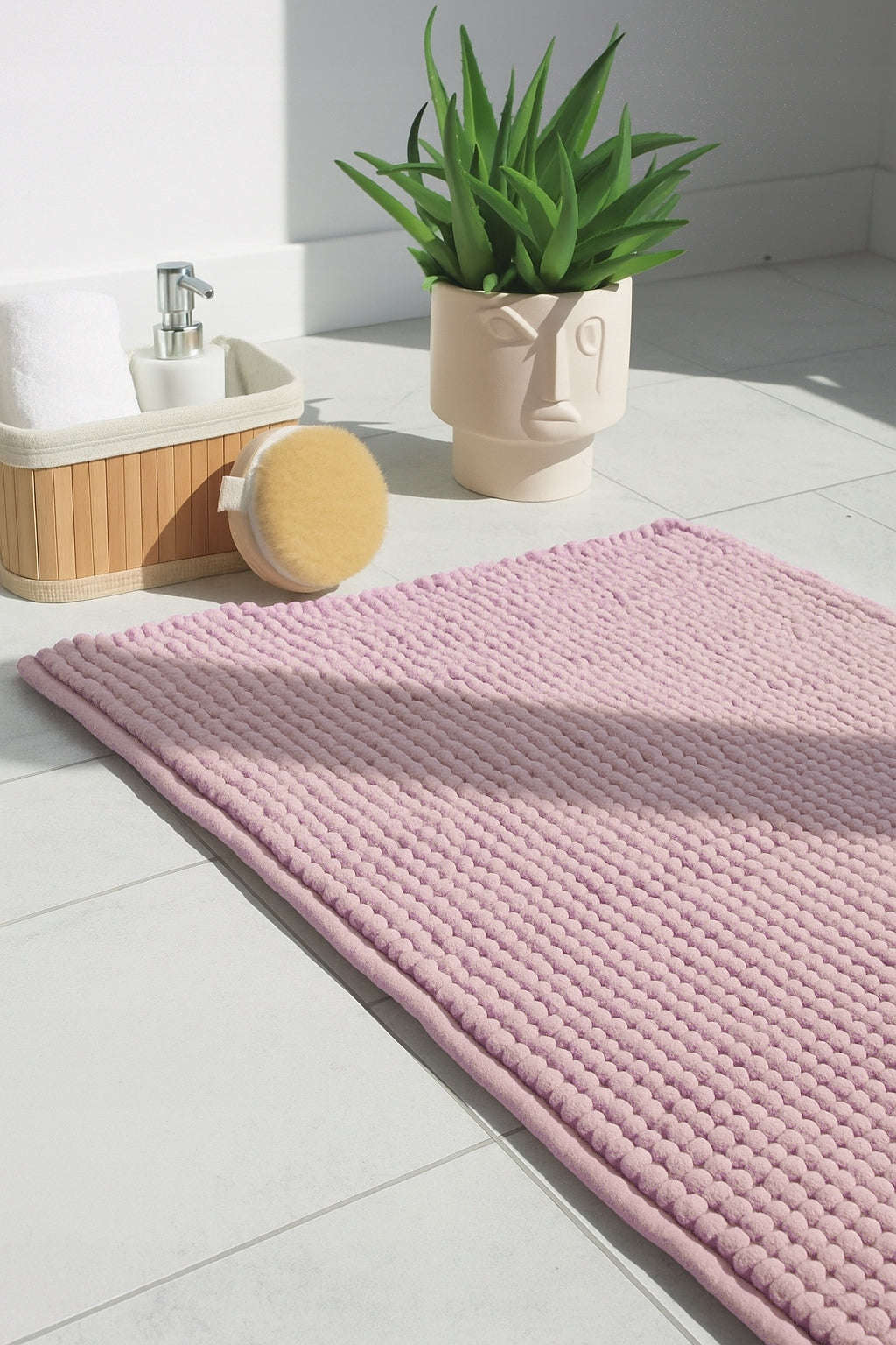 BATHROOM RUG SOFT PINK 50x80 QUICK DRYING BATHROOM RUGS Packaging status original