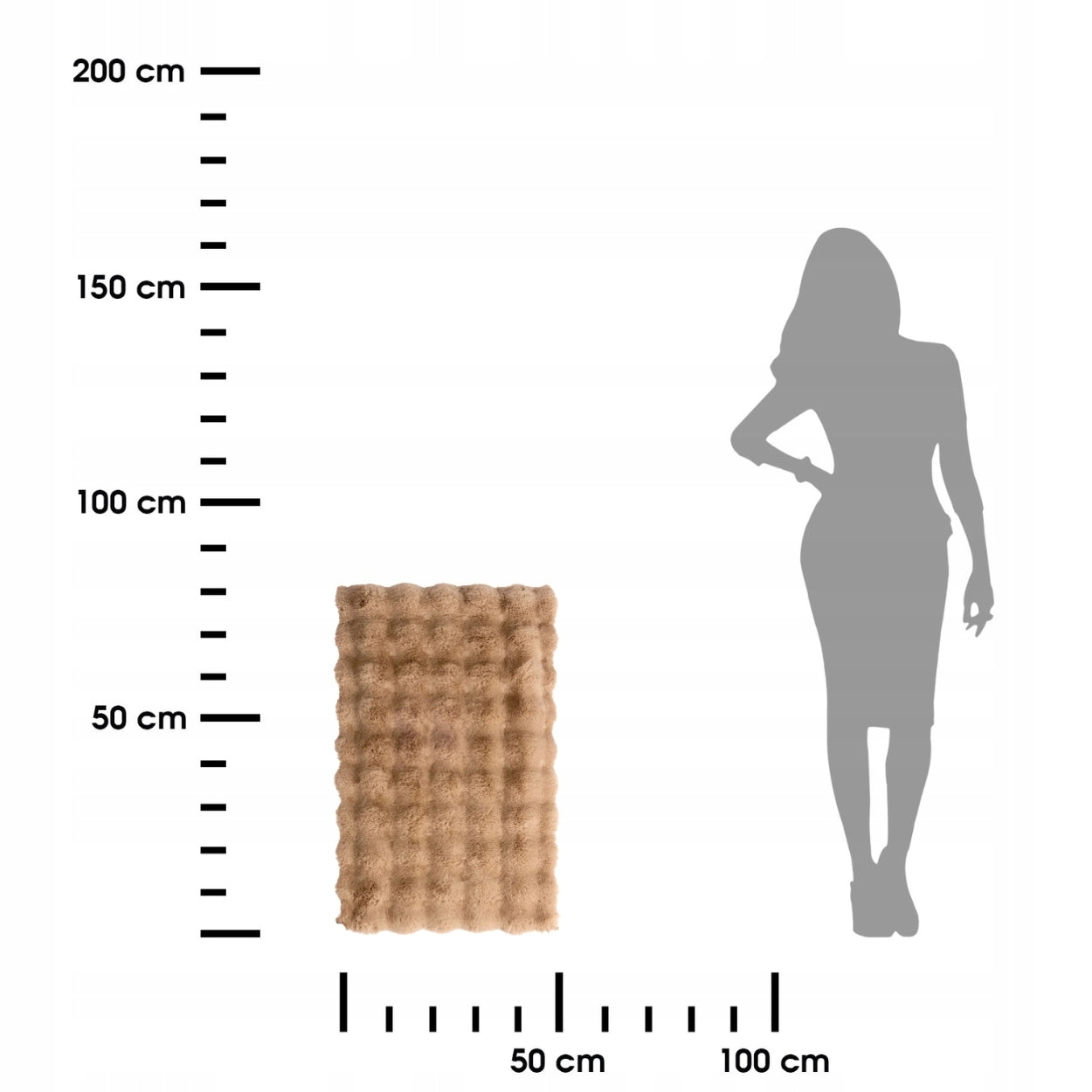 BATHROOM RUG TOILET QUICK-DRYING MAT 80X50 CM BEIGE SOFT SHAGGY HAIR Manufacturer code 10763