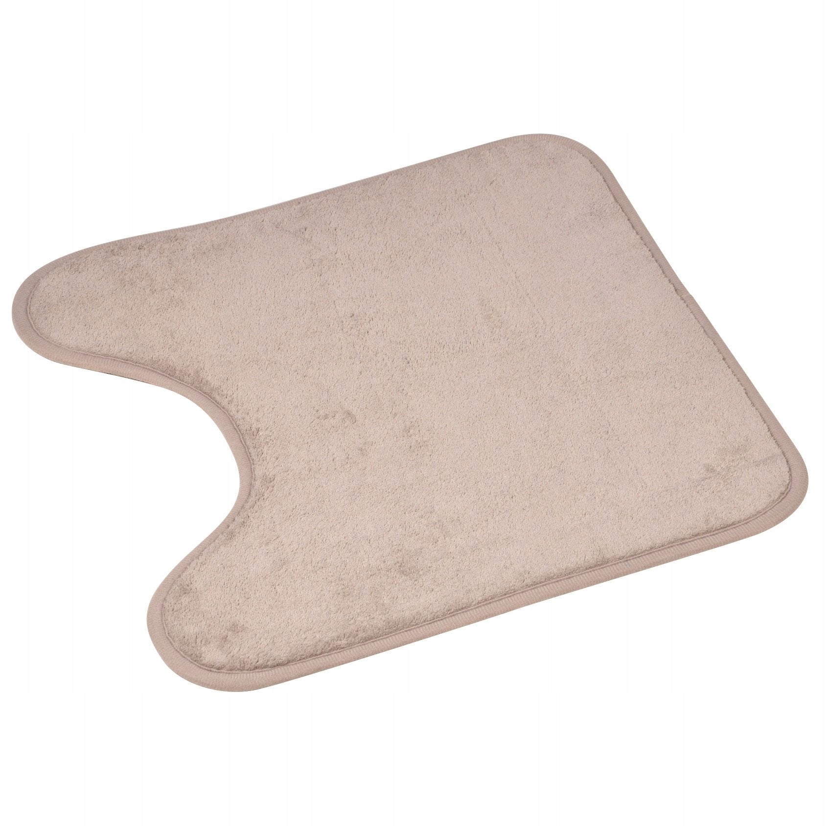 BATHROOM RUG UNDER TOILET BEIGE WITH CUTOUT SOFT MICROFIBER 45 X 45 CM Length 45 cm