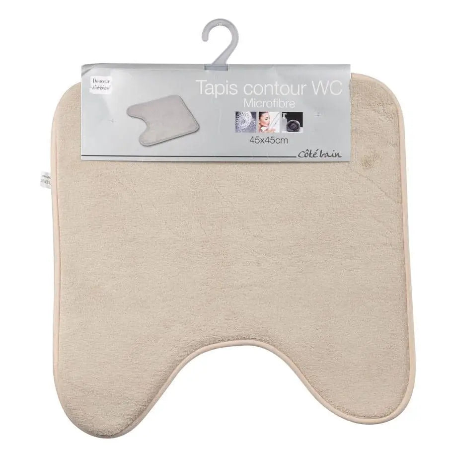 BATHROOM RUG UNDER TOILET BEIGE WITH CUTOUT SOFT MICROFIBER 45 X 45 CM Manufacturer code 6GMB268TA