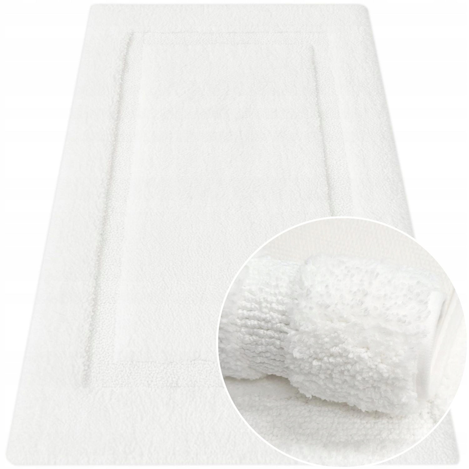 BATHROOM RUG WHITE 50x80 NON-SLIP FOR BATHROOM ELEGANT WHITE