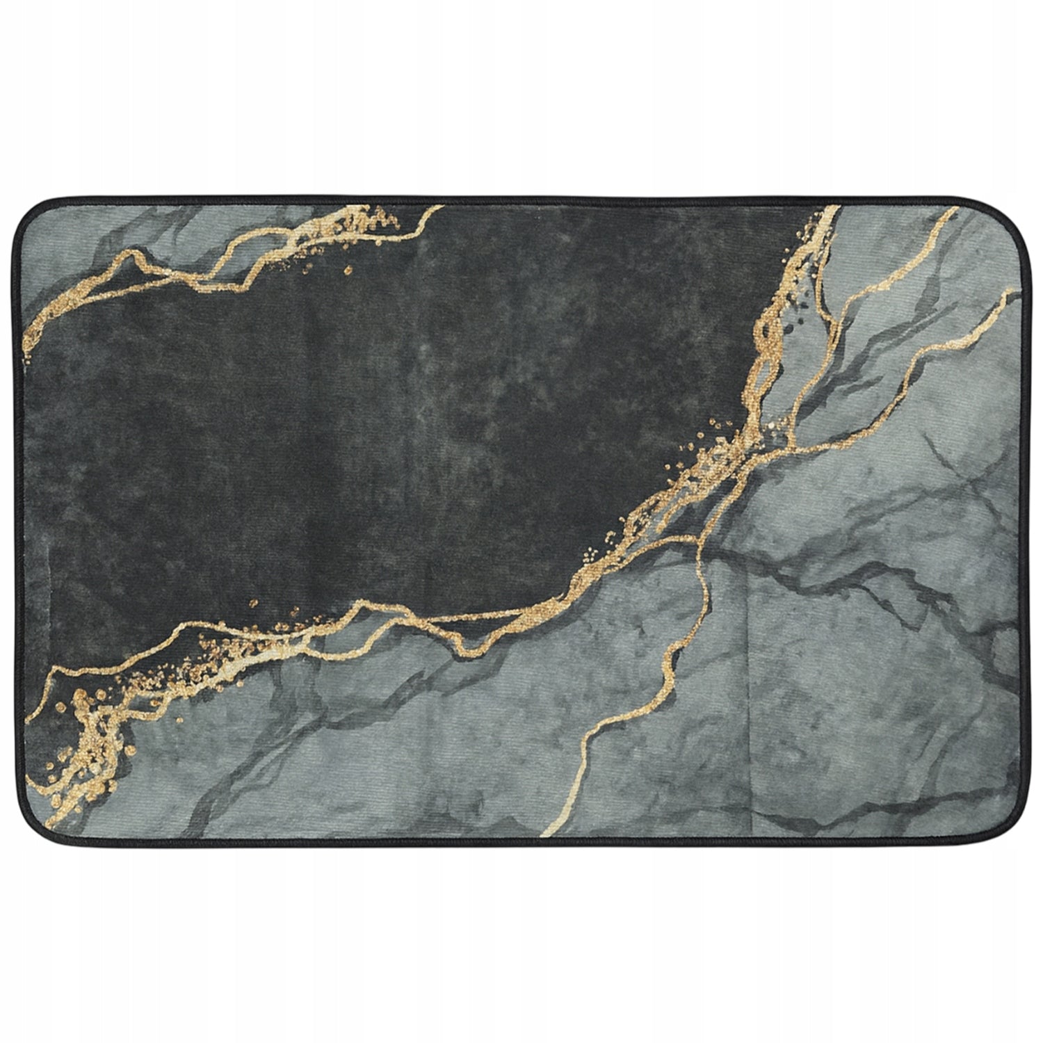 BATHROOM RUG XXL 80X50 GREY MARBLE NON-SLIP WARM PLEASANT Length 80 cm