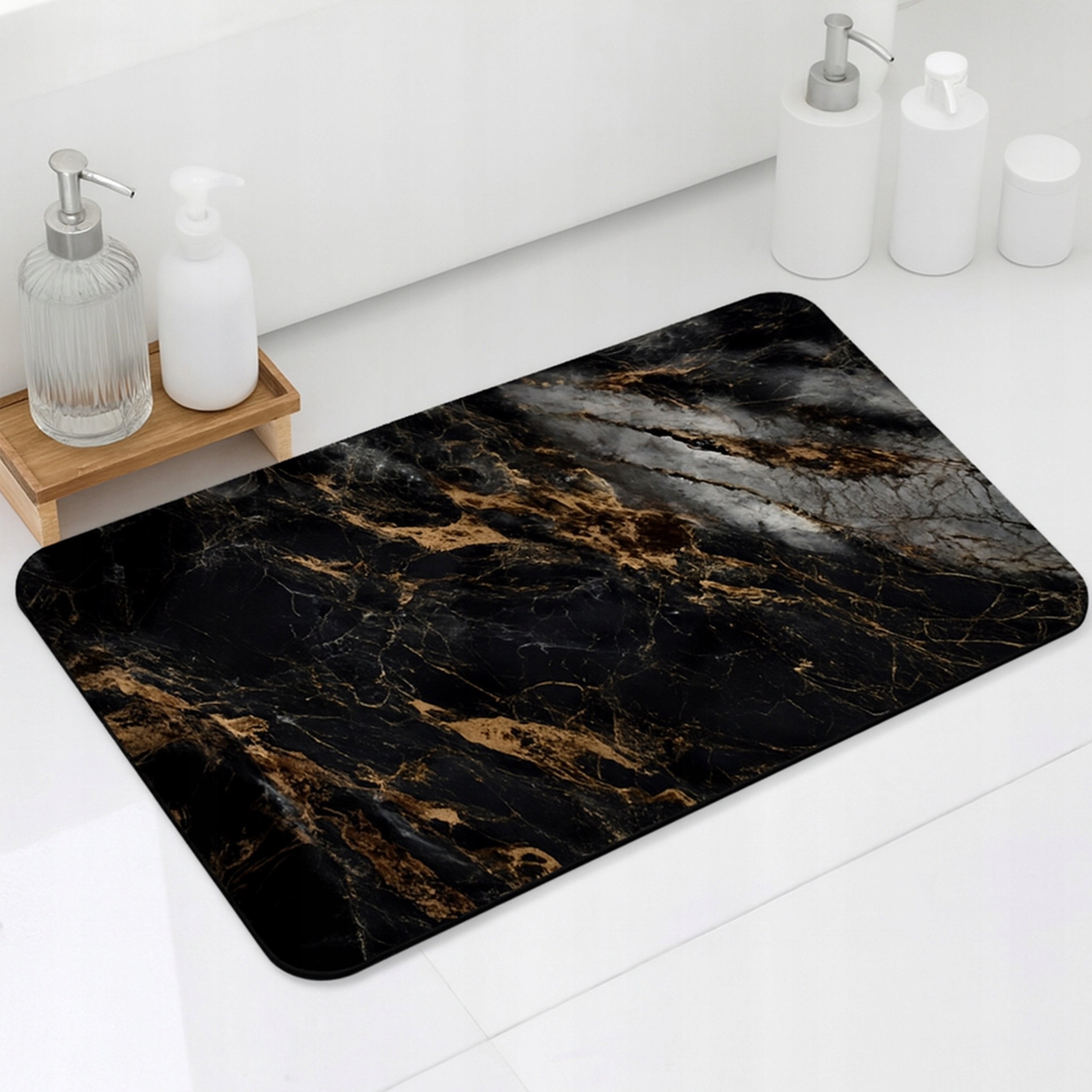 BATHROOM RUG XXL BATHROOM MAT NON-SLIP QUICK-DRYING 50x80cm Manufacturer code DYWANIK ŁAZIENKOWY KAMIEŃ MARMUR NOWOCZESNY
