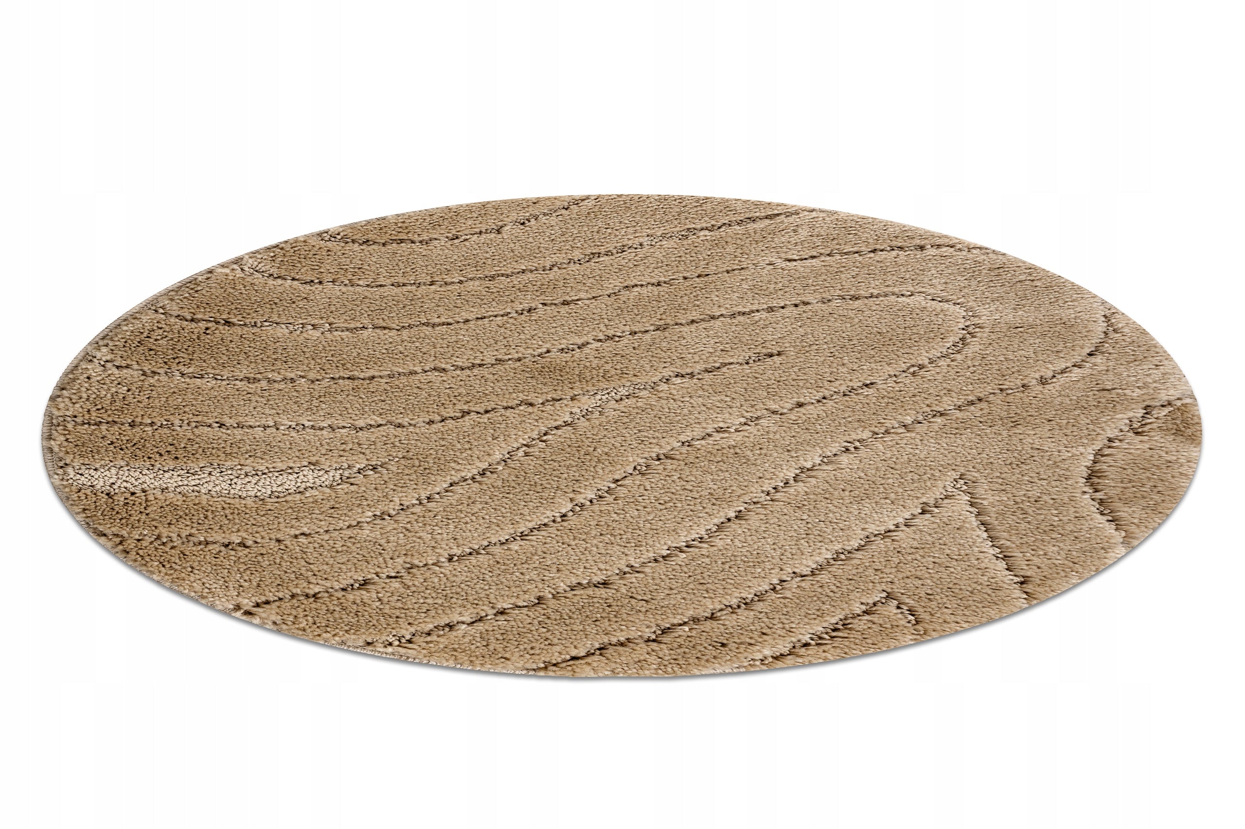 BATHROOM RUG circle 50 cm WAVES beige NON-SLIP SOFT #KPL329 Manufacturer code KPL329