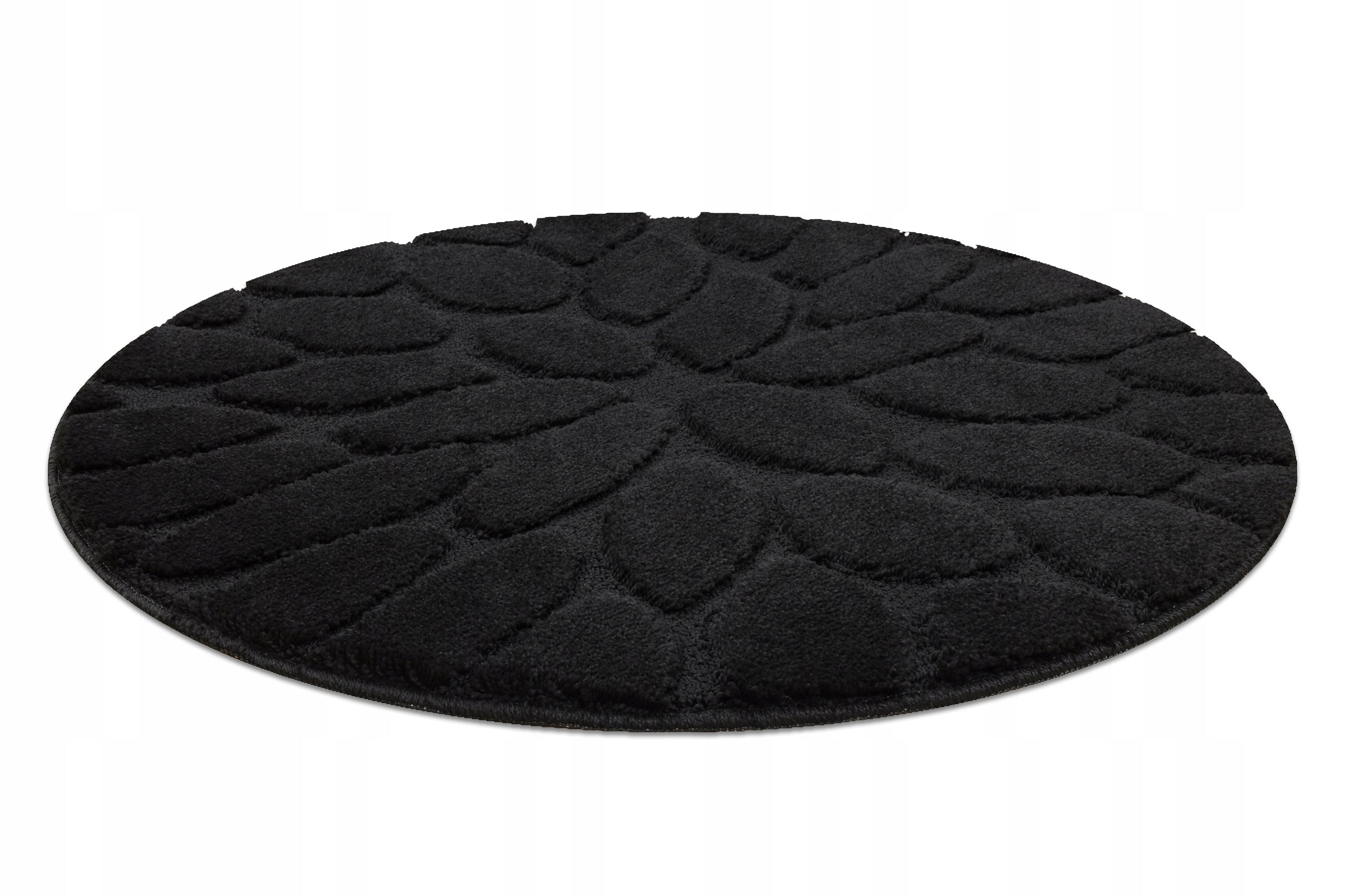 BATHROOM RUG circle 67 cm STONES BLACK NON-SLIP SOFT #KPL280 Manufacturer code KPL280